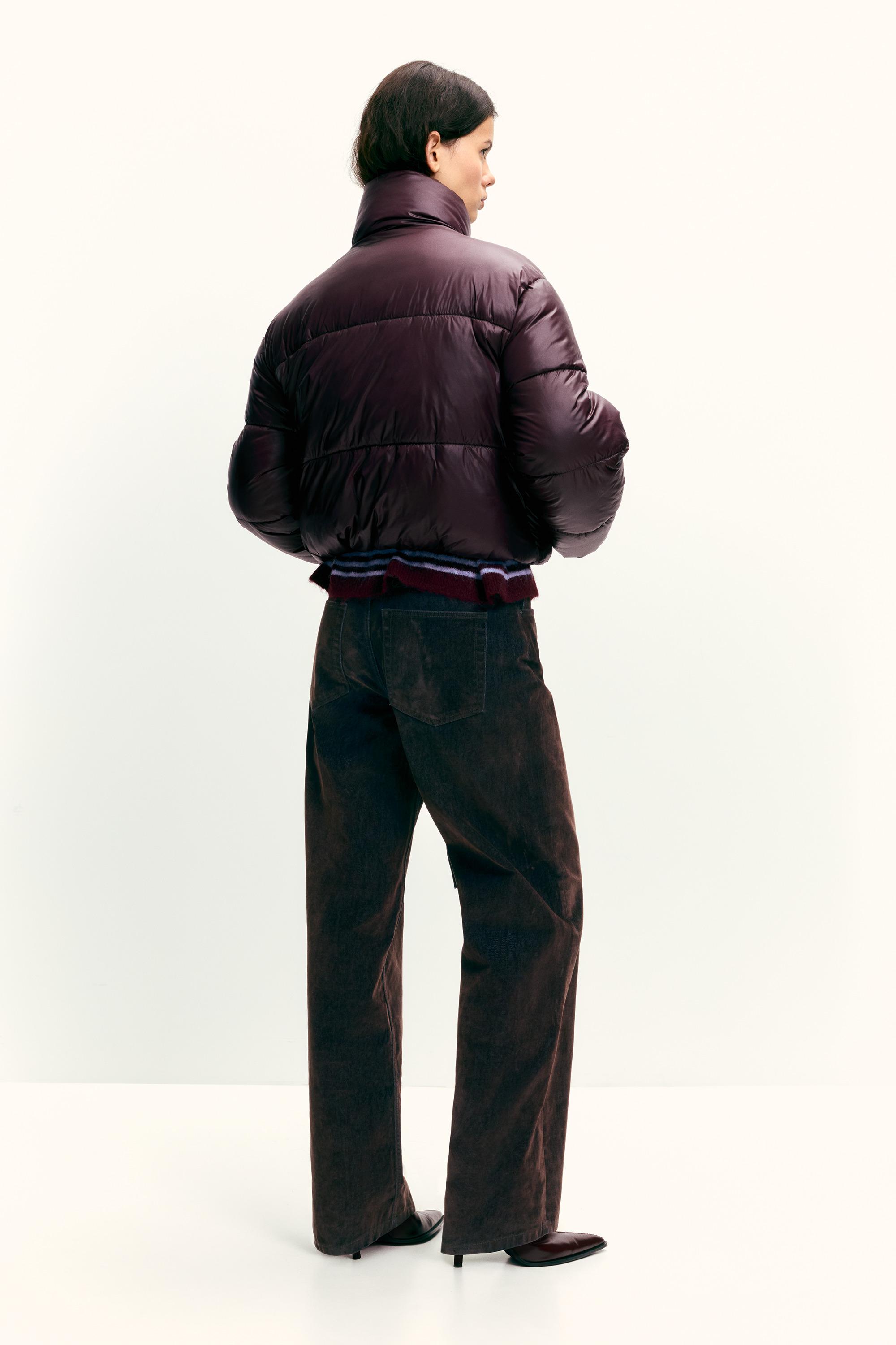 Puffer jacket with a shimmery finish — Burgundy