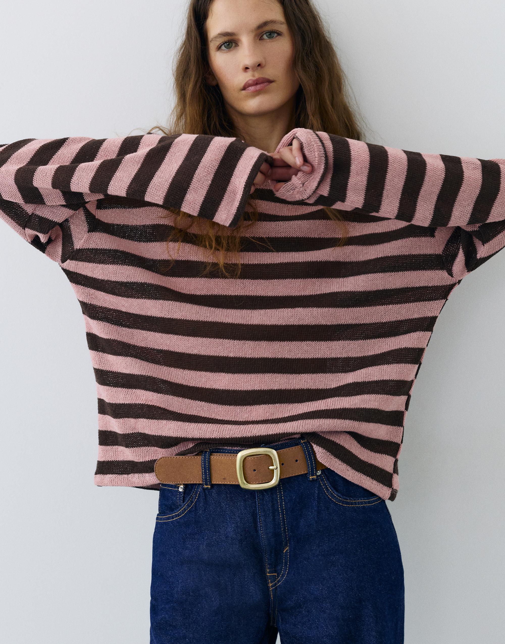 Square buckle belt — Brown