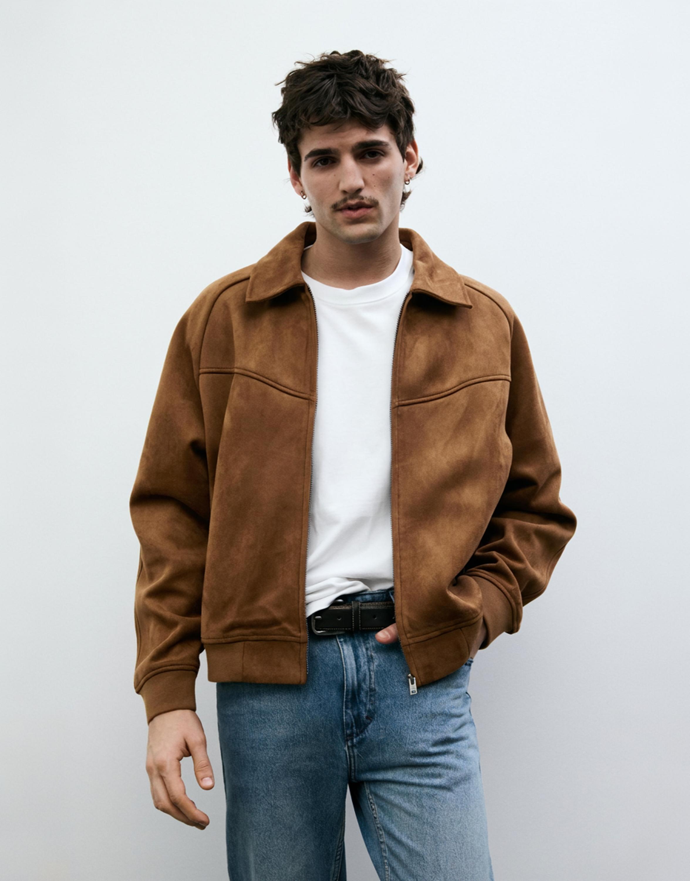 Suni süet ceket - Görsel 12