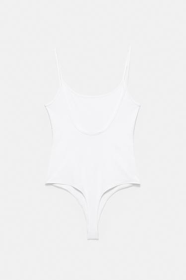 Polyamide bodysuit with thin straps — White 7