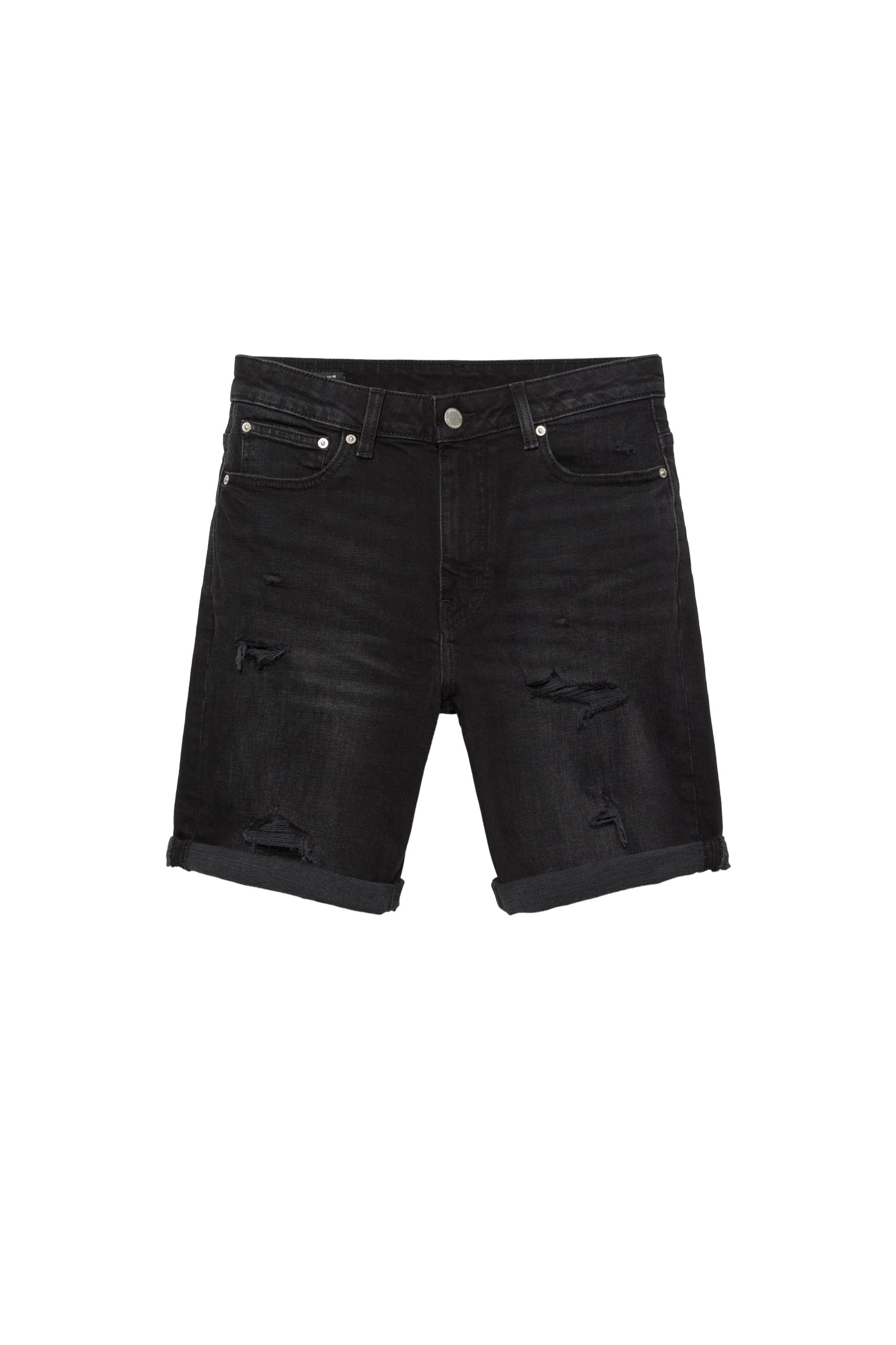 Distressed denim bermuda - Görsel 21