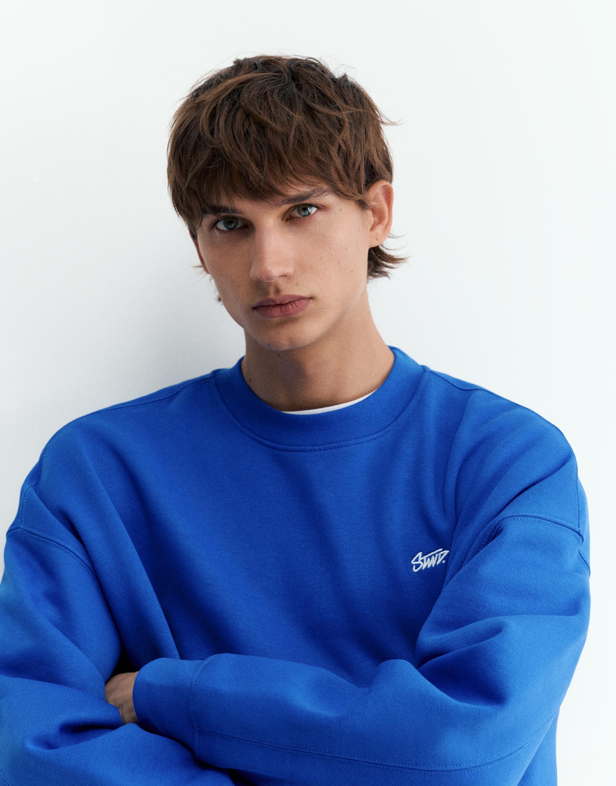 STWD boxy sweatshirt — Deep blue (alternate view)