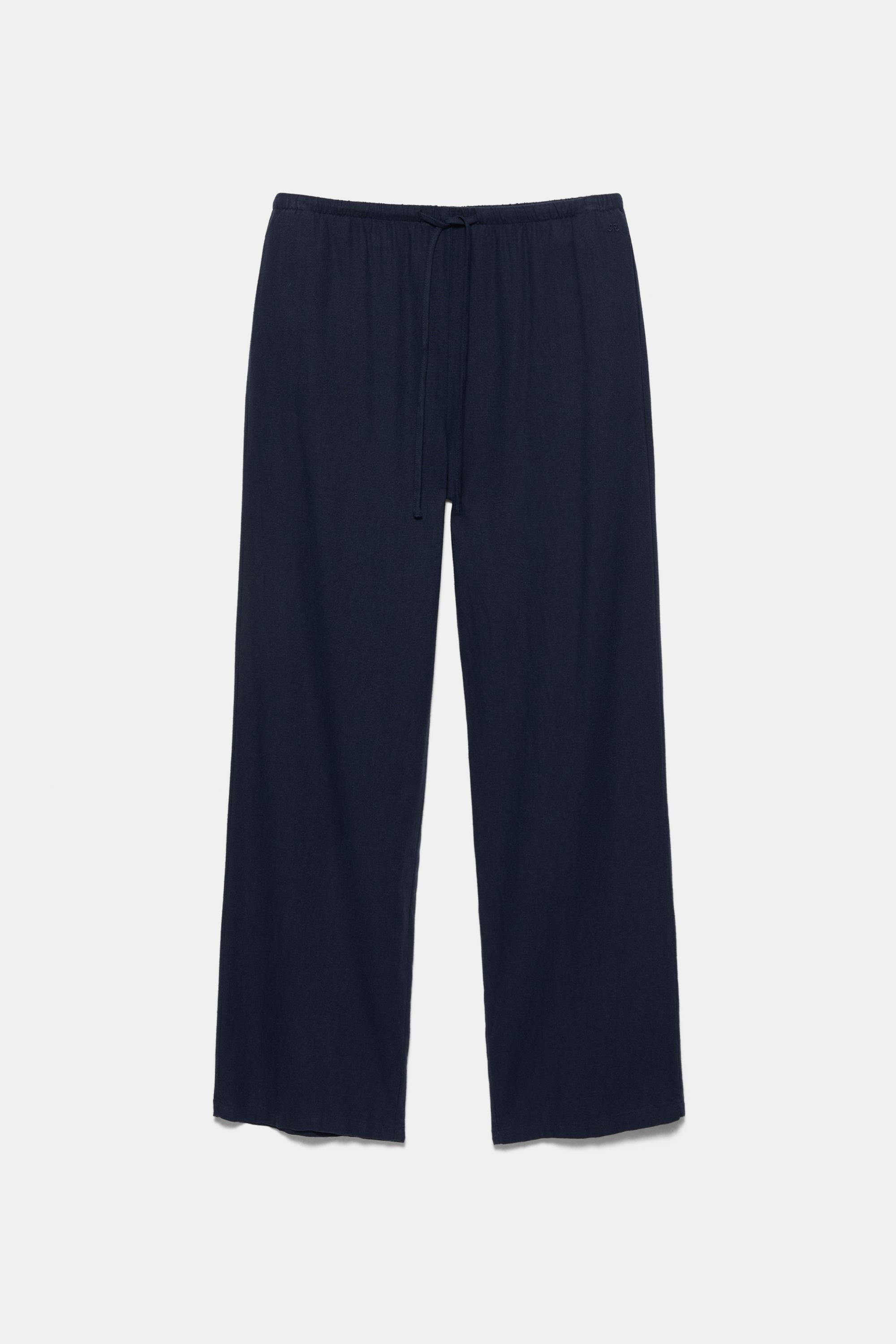 Linen blend joggers — Navy