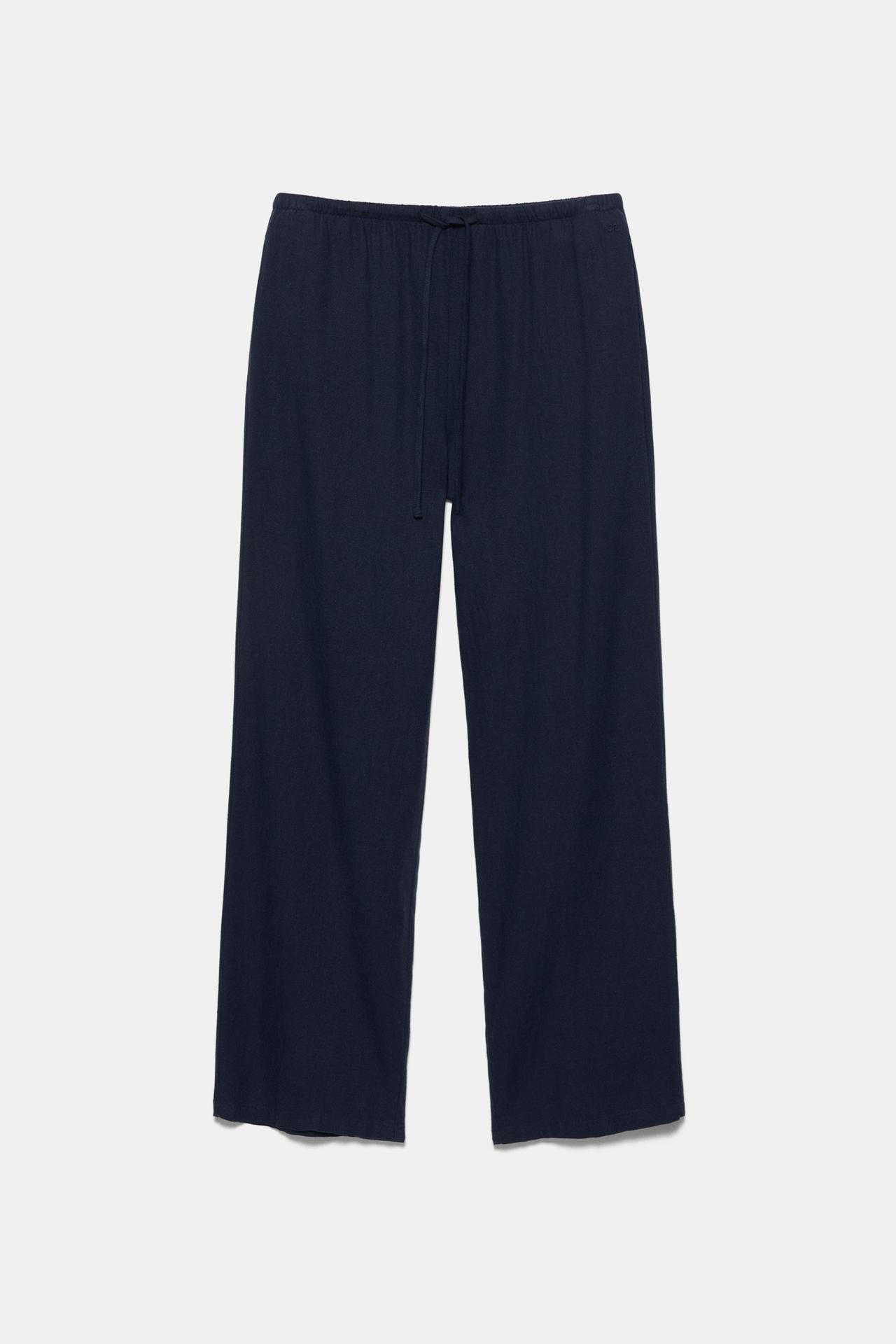 Linen blend joggers — Navy