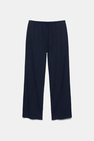 Linen blend joggers — Navy 6