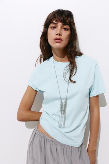 Short sleeve T-shirt 100% cotton — Pale blue 1