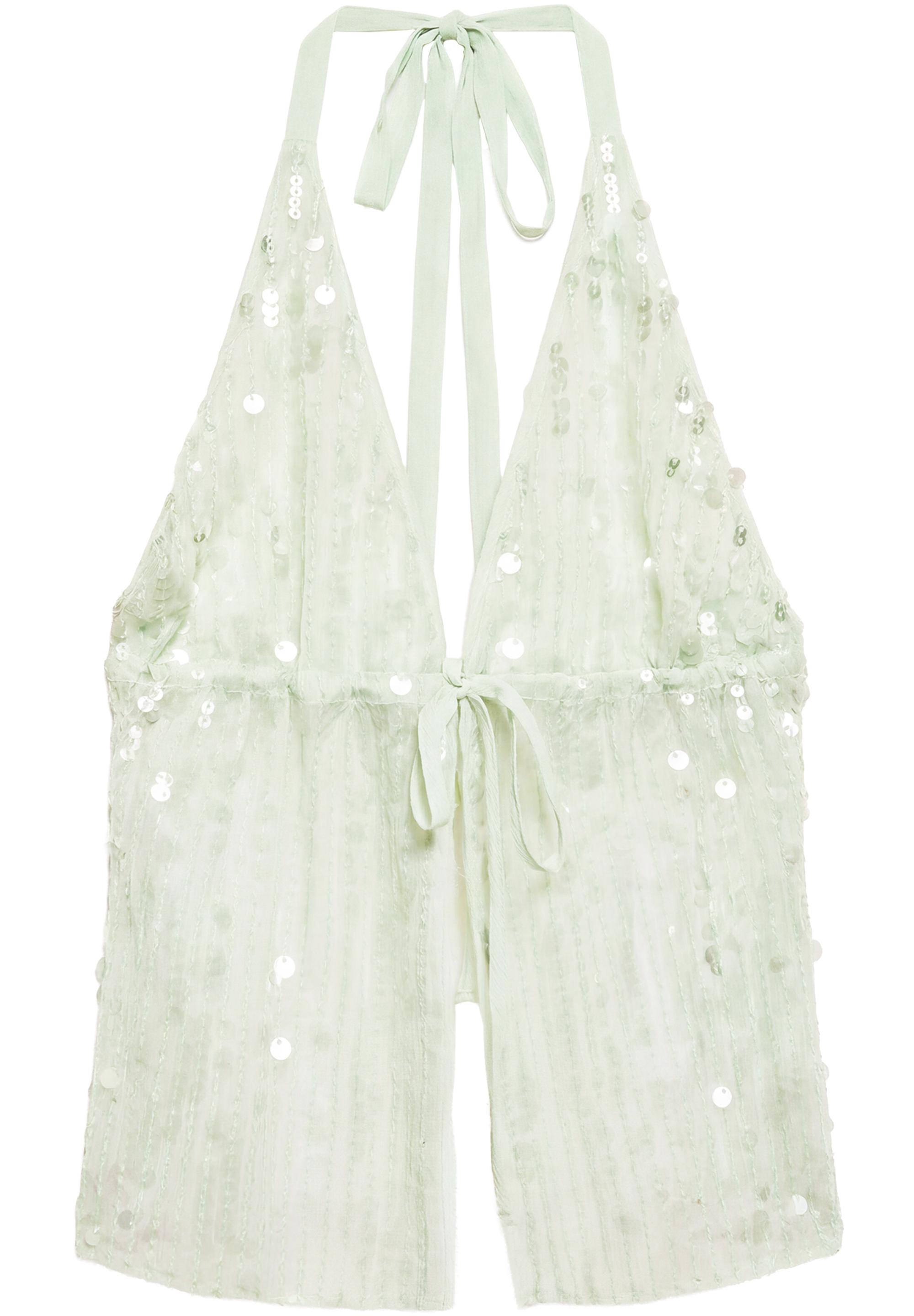 Sequin halter top — Aquamarine