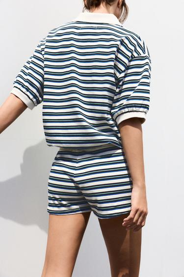 Striped shorts — Ecru 2