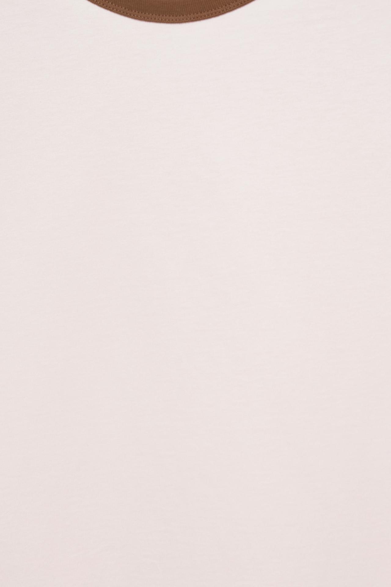Contrast trim T-shirt — Pink
