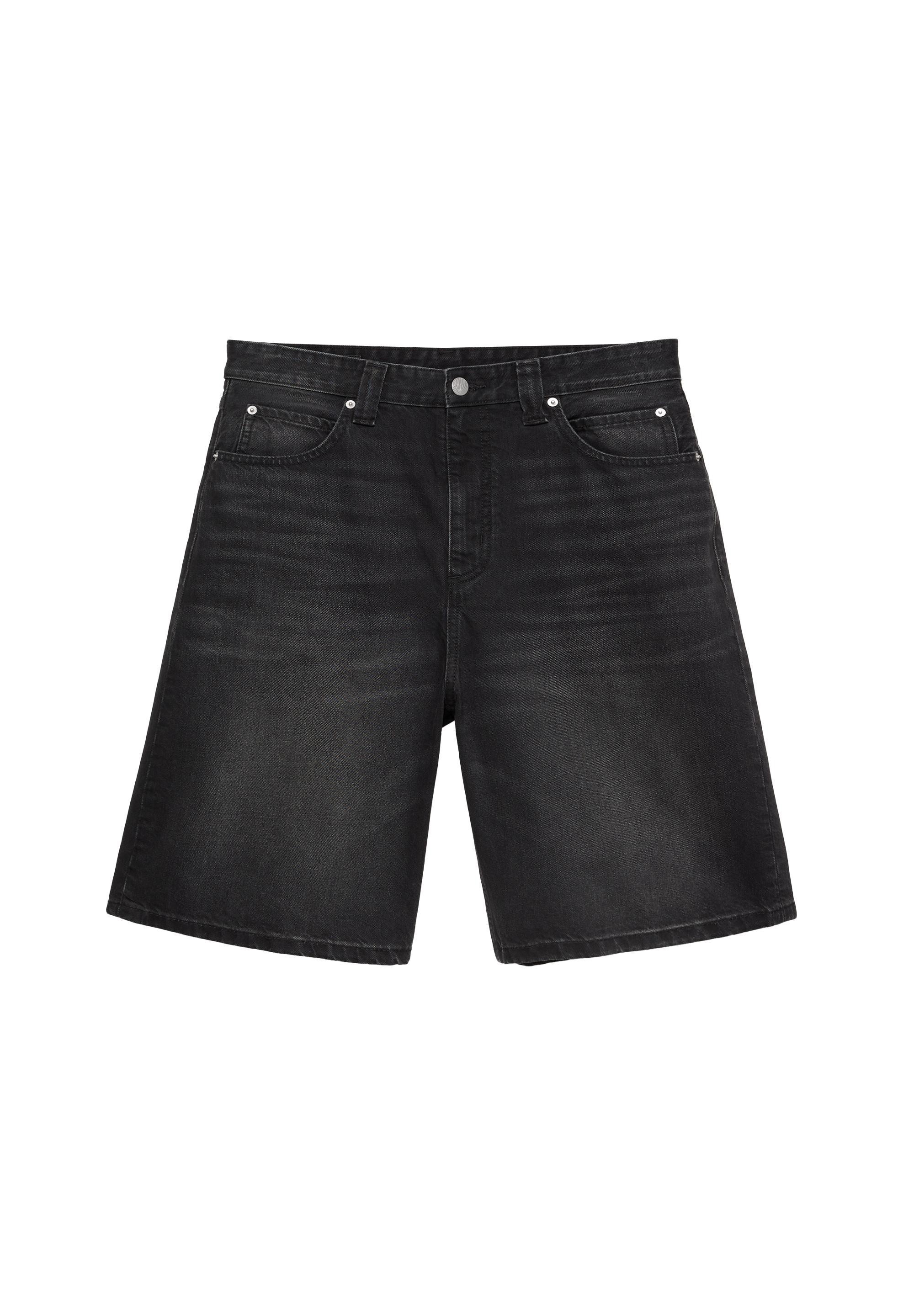 Skater denim Bermuda shorts — Faded black
