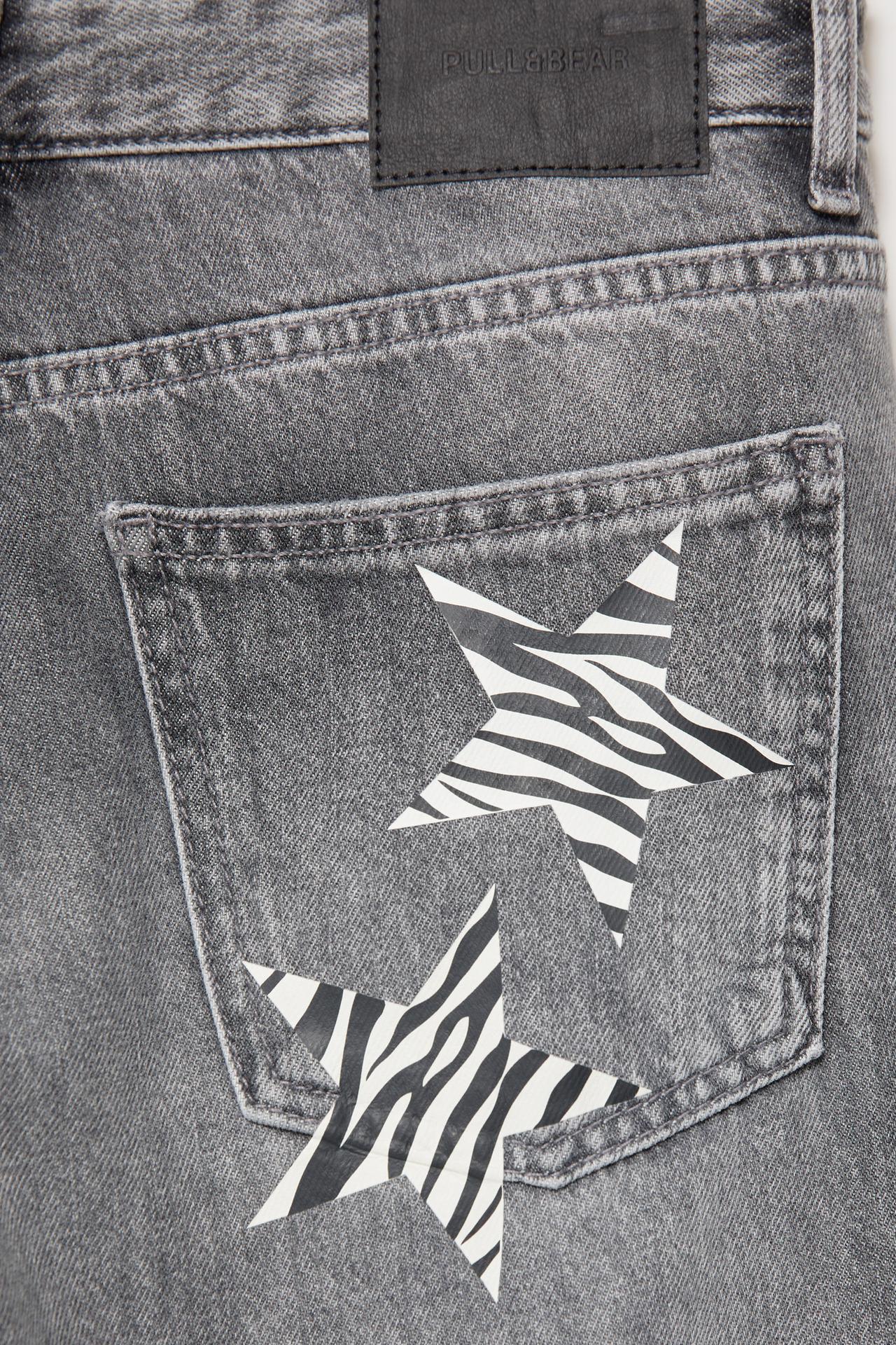 Low-rise star straight-leg jeans — Grey