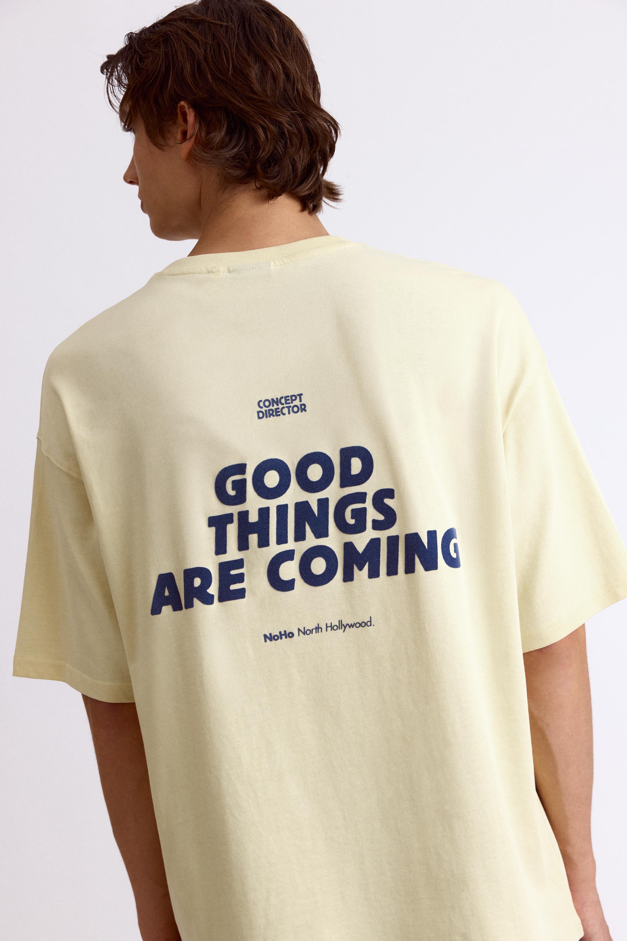 Pull&Bear Yazı grafikli relaxed tişört görsel 4
