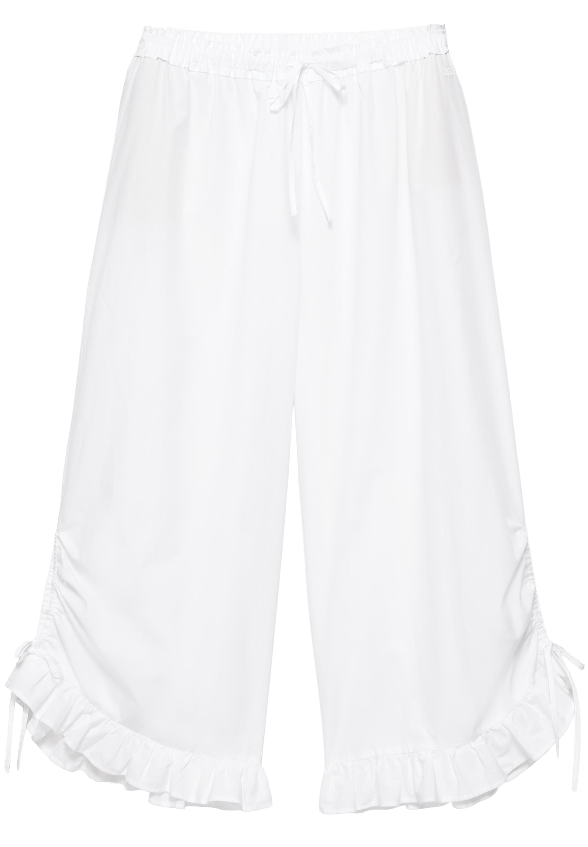 Ruffle bow sarouel trousers — White