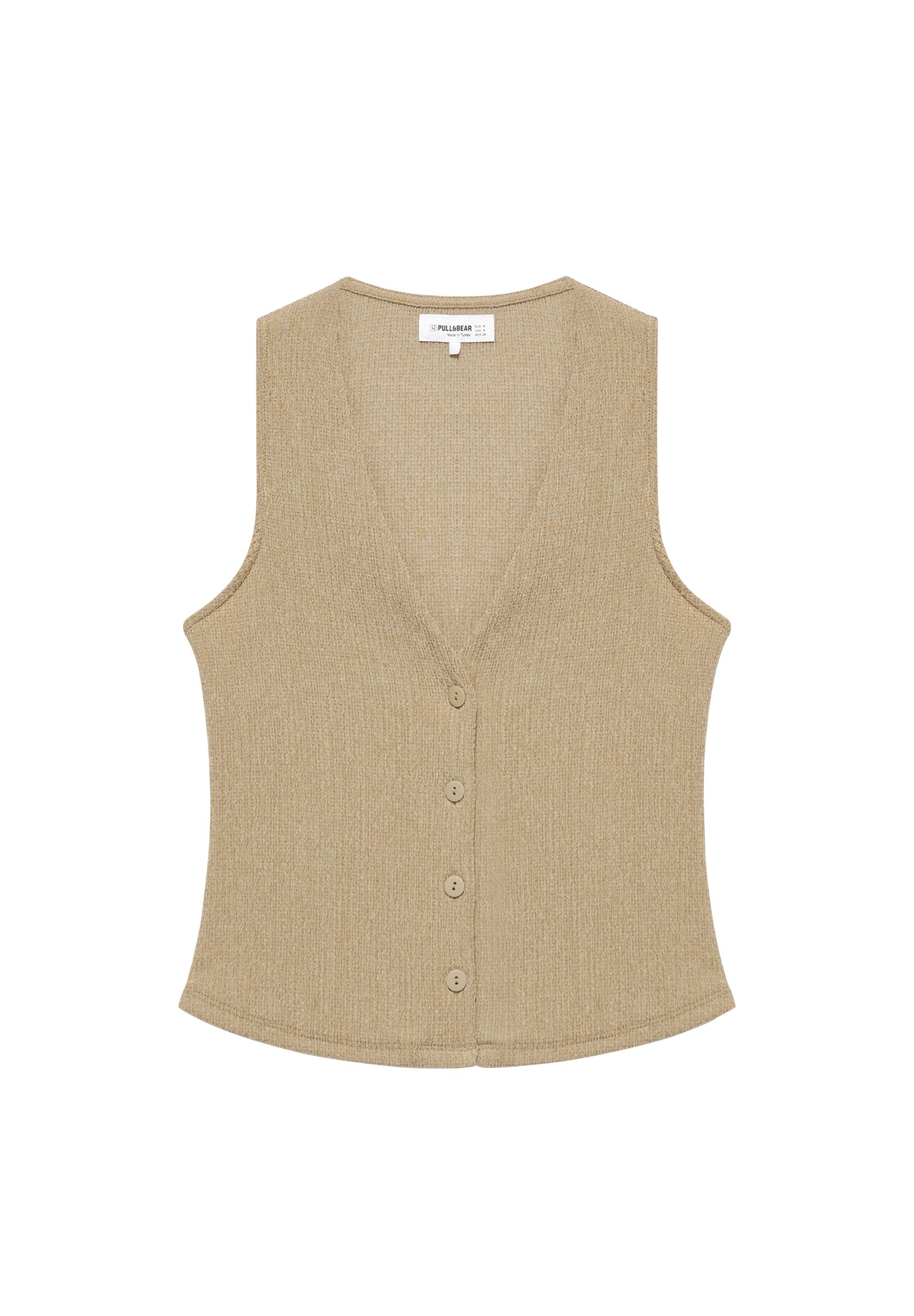 Crepe vest — Khaki