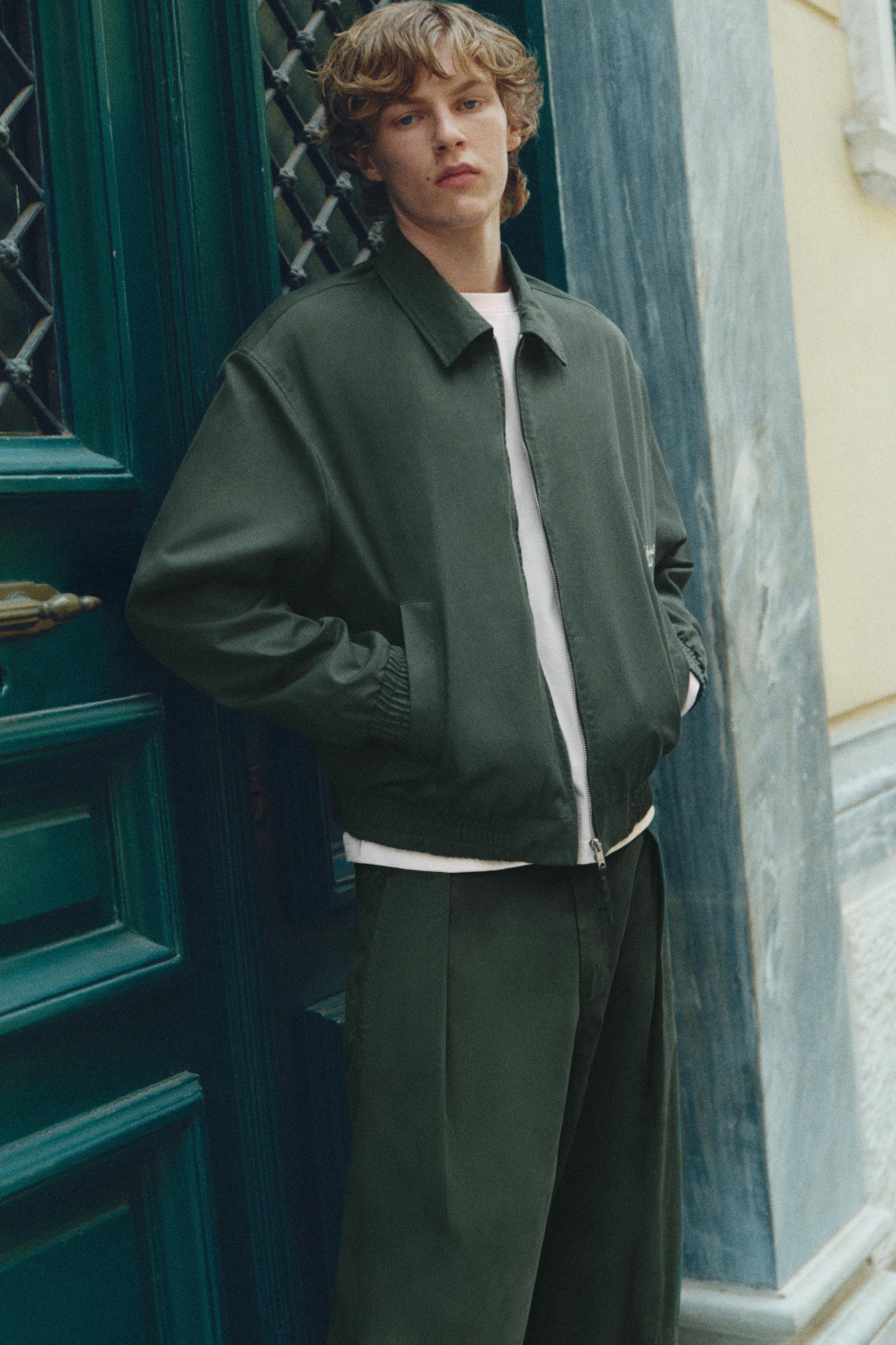Embroidered jacket — Bluish green