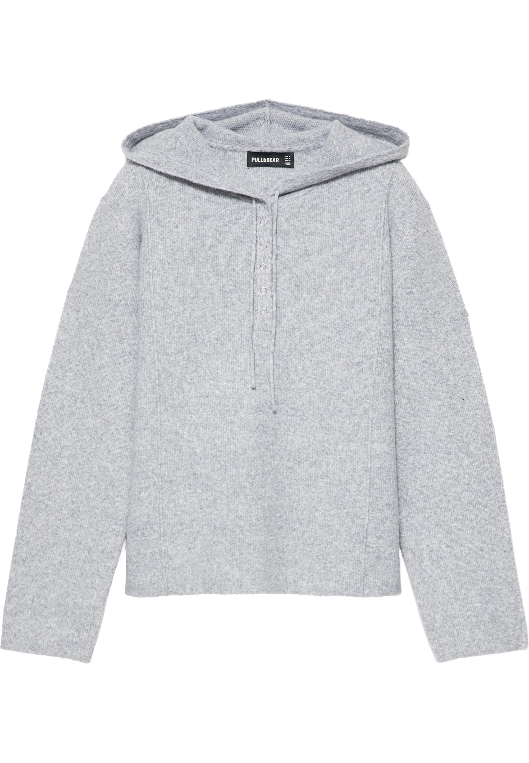 Pull&Bear Kapüşonlu düğmeli kazak görsel 6