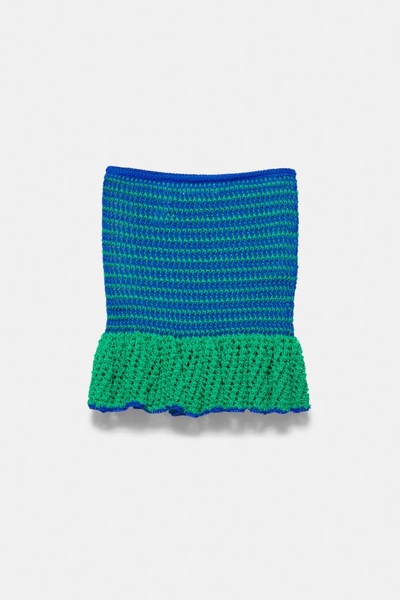 Fırfırlı crochet mini etek
