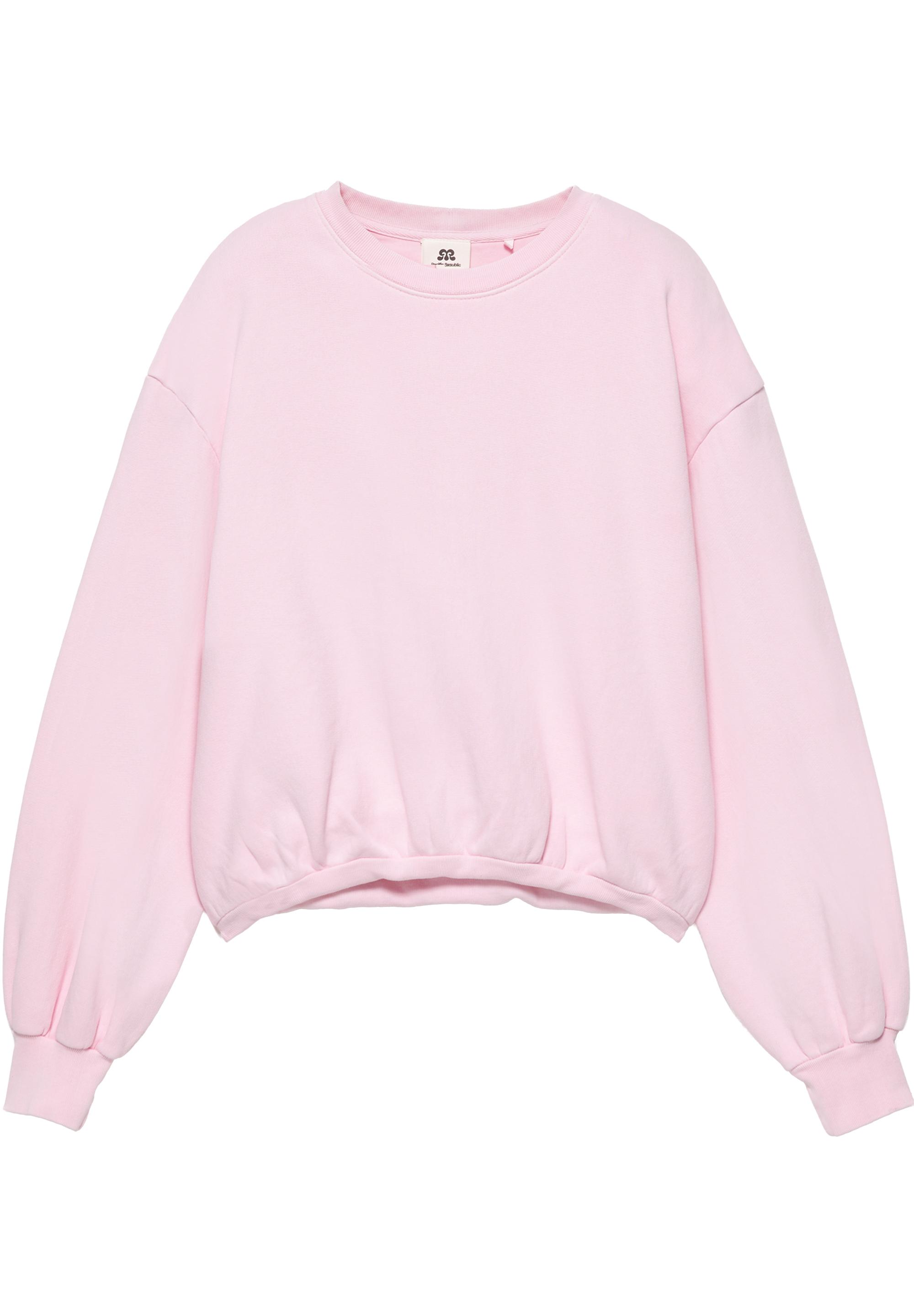 Cropped round neck sweatshirt — Pink