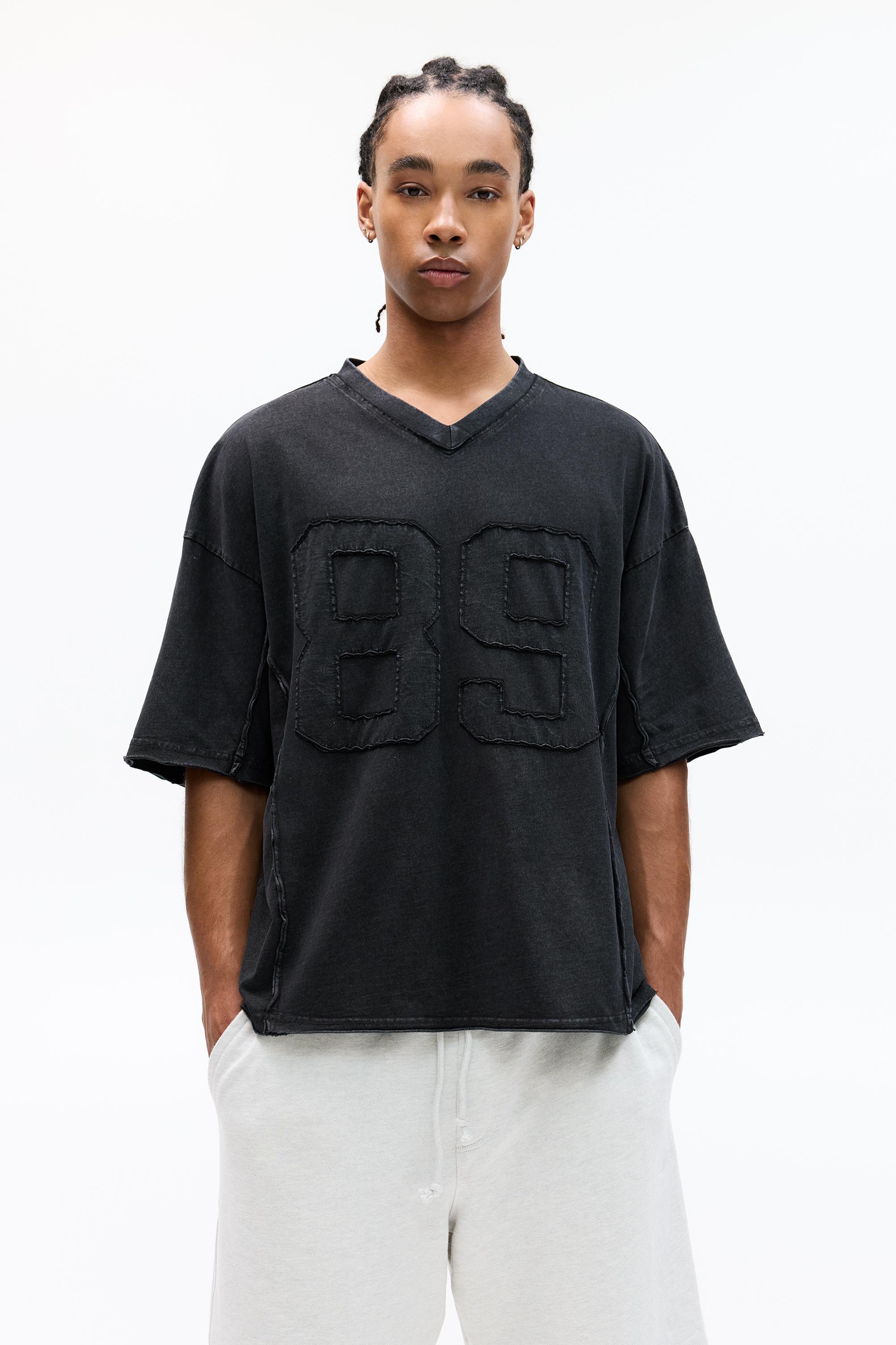 T-Shirt Mit Nummer Und Gewaschener Optik