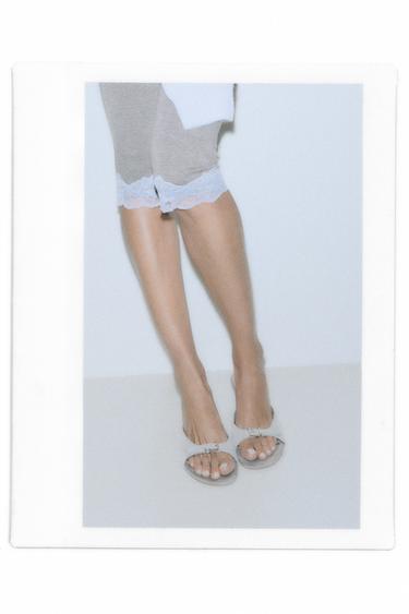Lace-trim capris — Grey marl 2