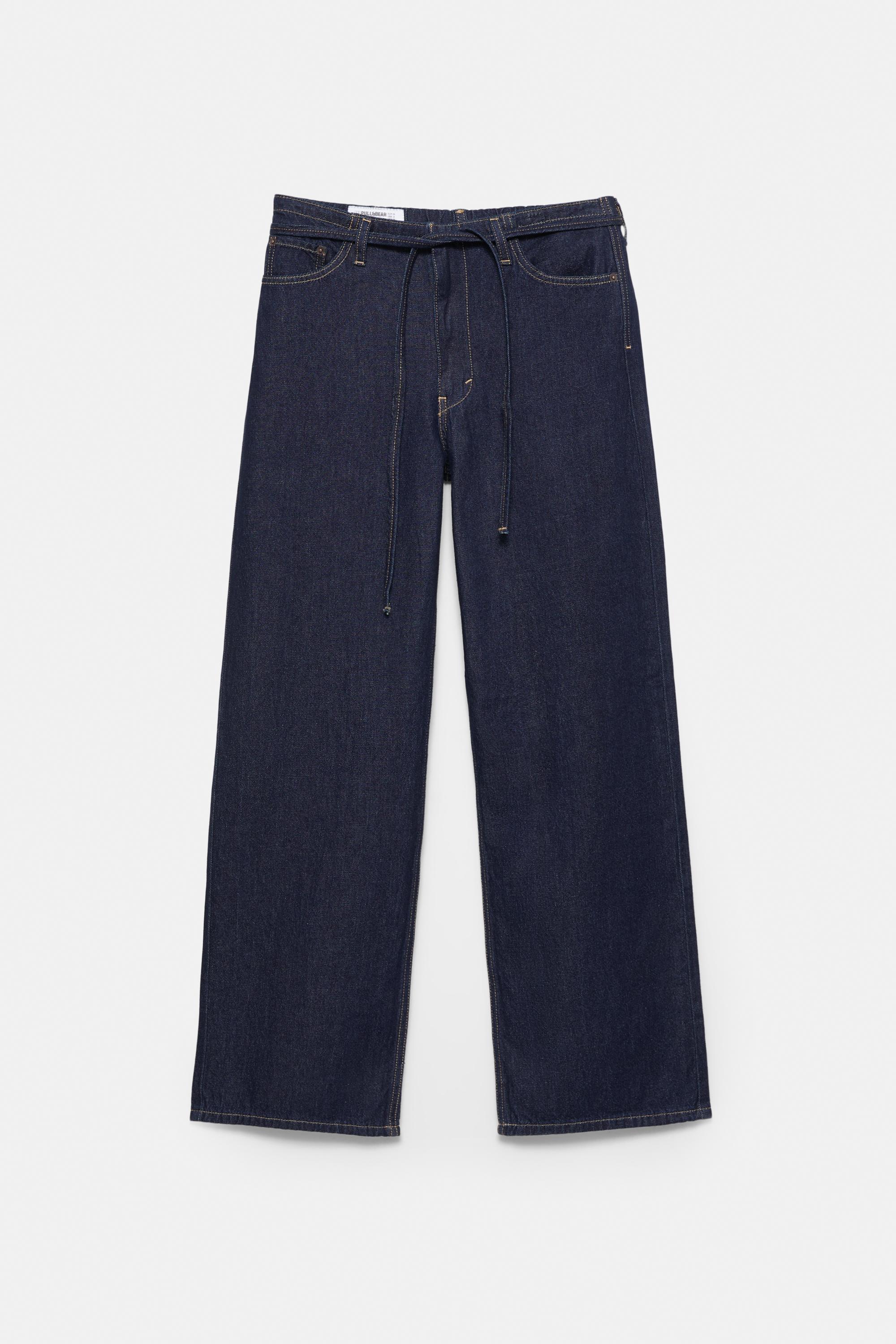 Baggy jeans with drawstring — Navy