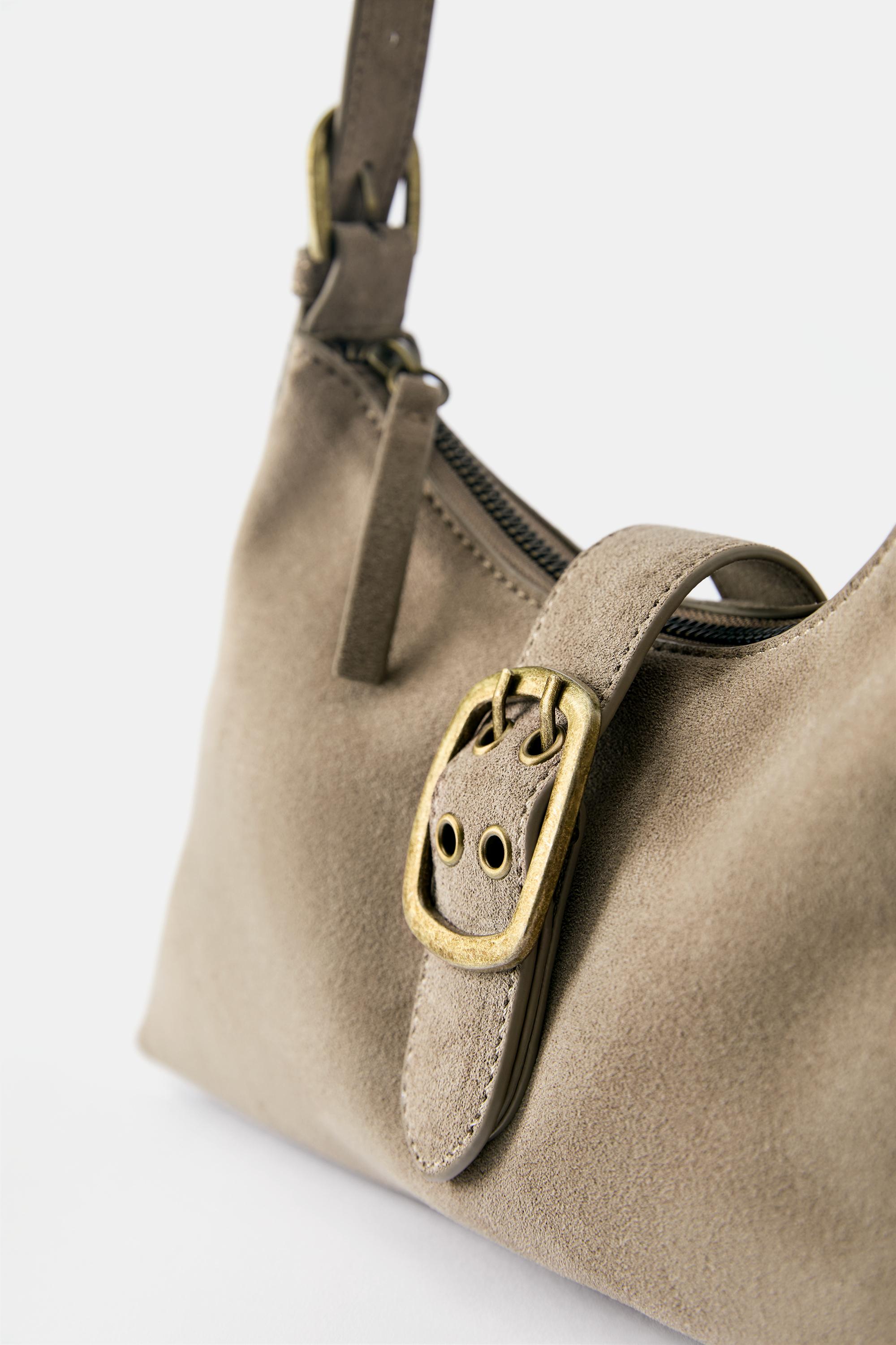 Buckle shoulder bag — Taupe