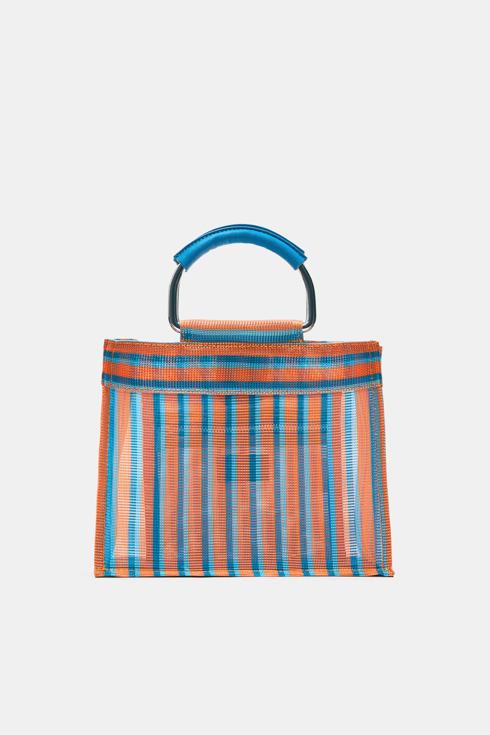 Striped handbag — Orange