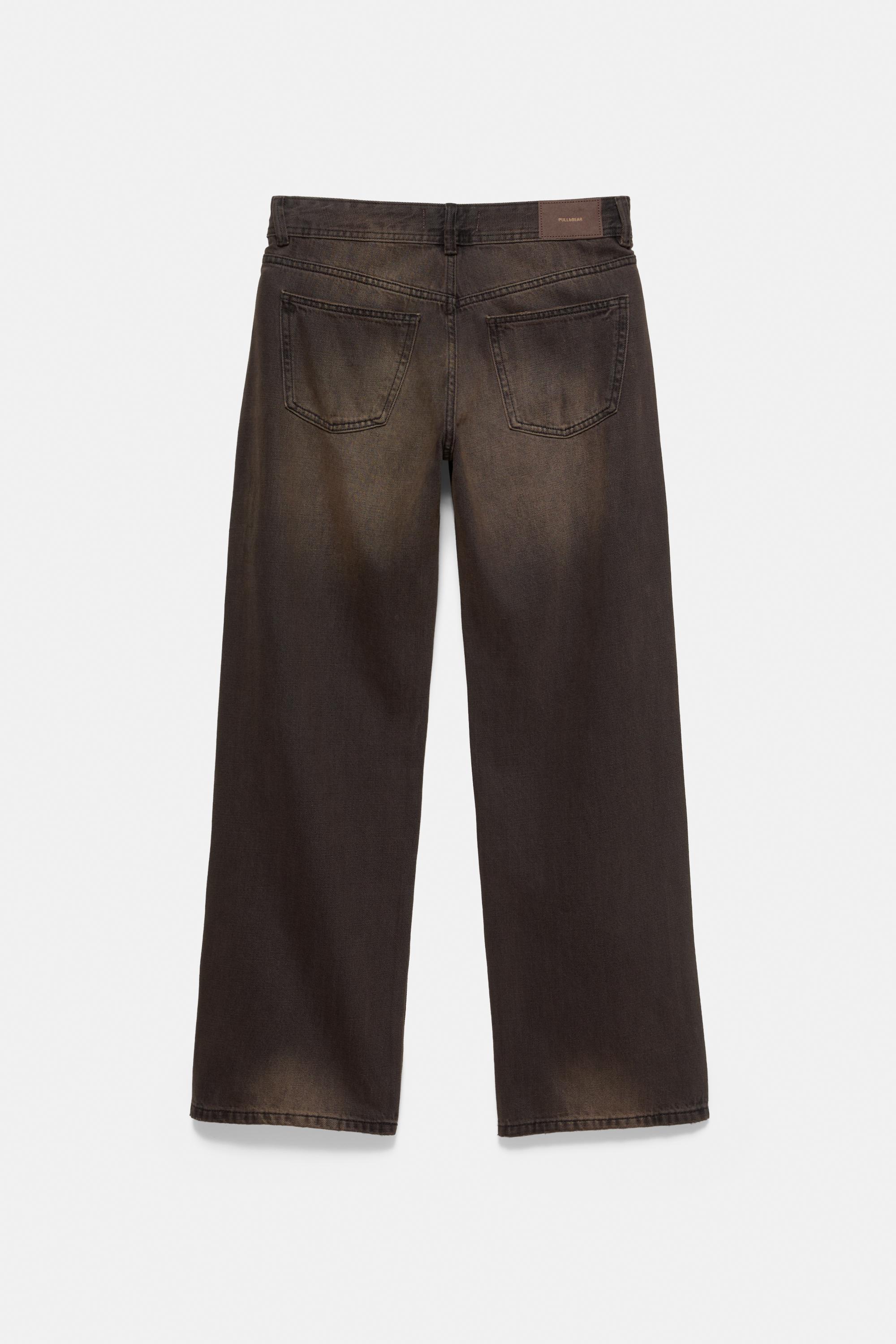 Low-rise straight-leg jeans — Dark brown