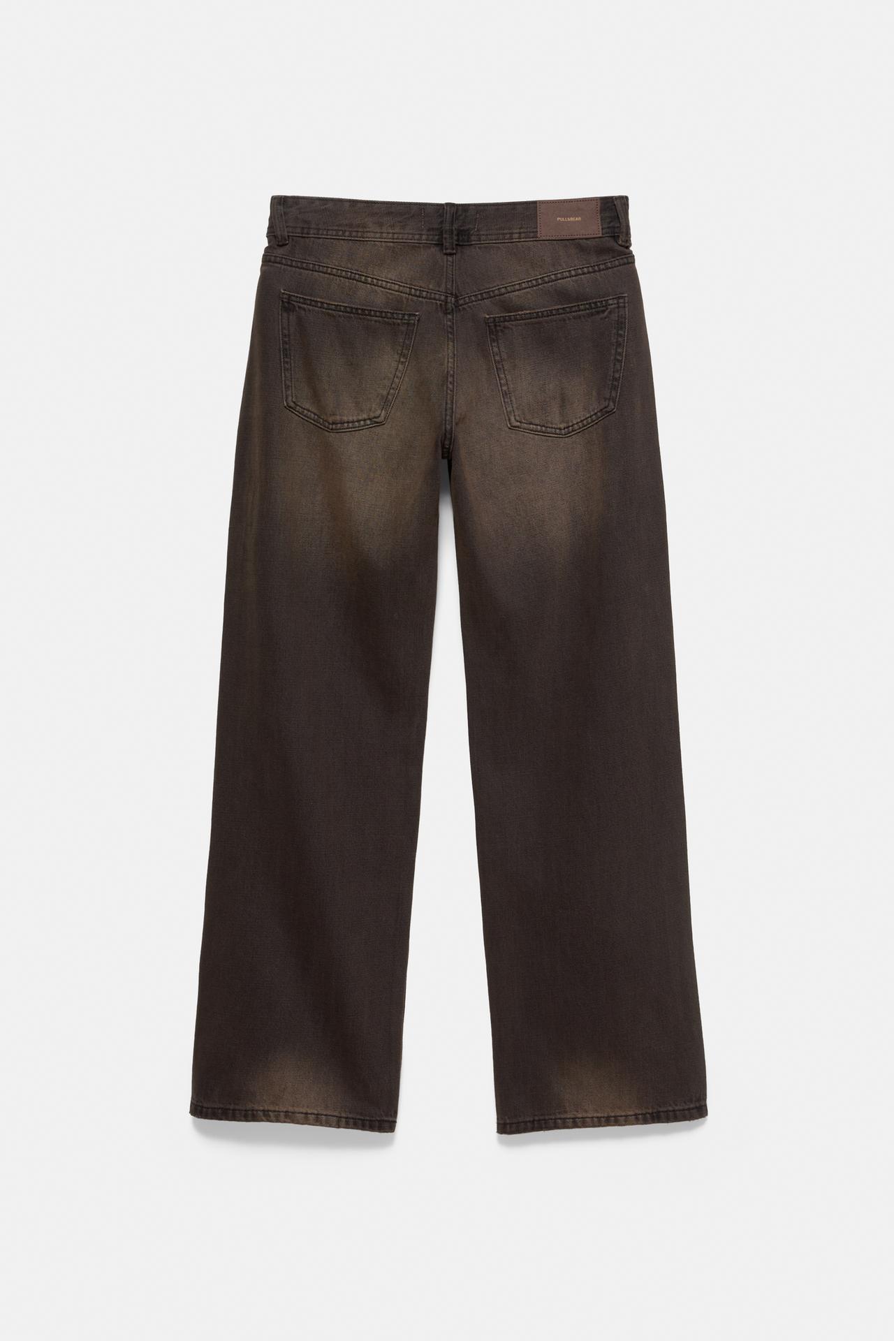 Low-rise straight-leg jeans — Dark brown