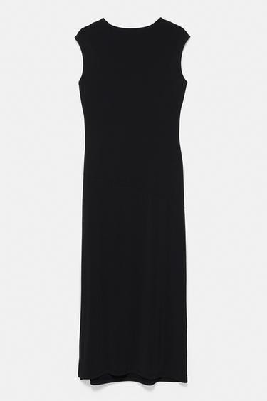 Short sleeve dress with gathering — Black 6