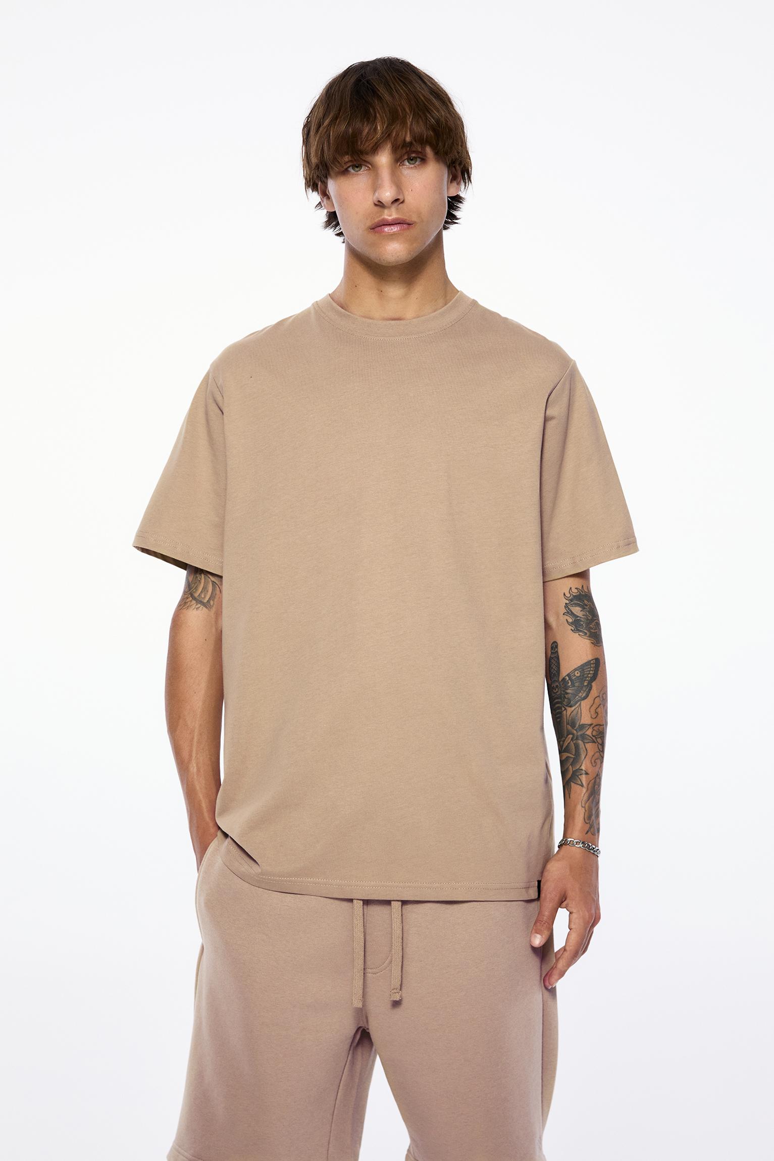 Pack of Bermuda jogger shorts and T-shirt — Sand