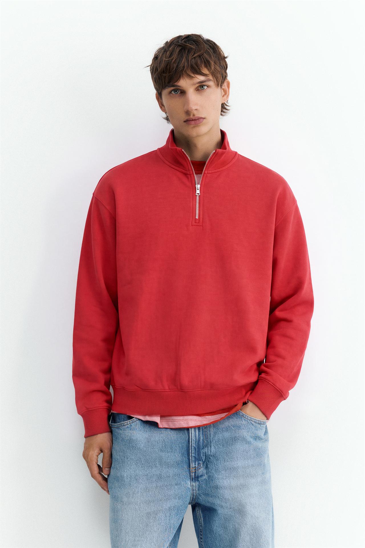 Quarter-zip sweatshirt — Red