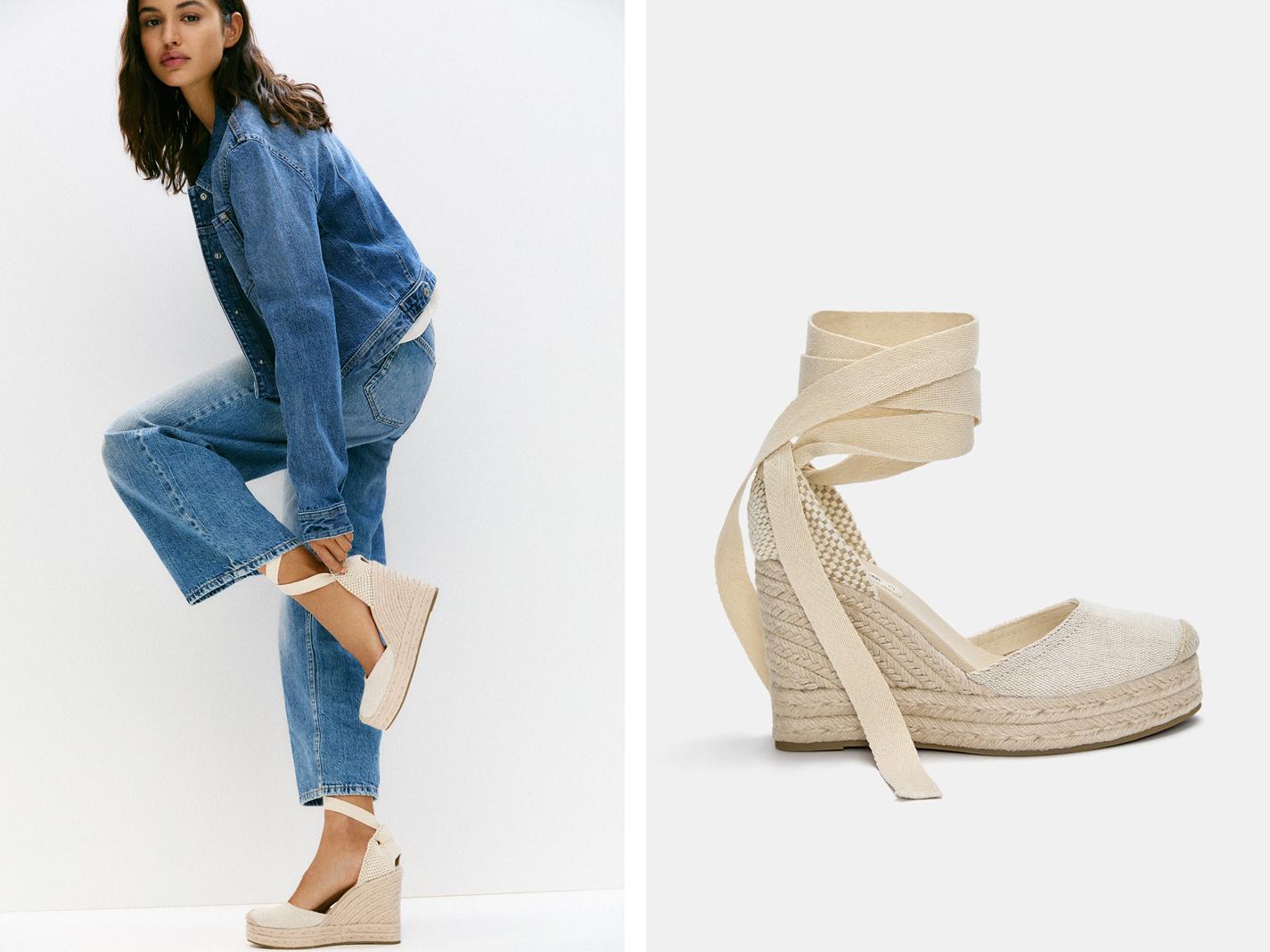 Espadrille wedges — Ecru