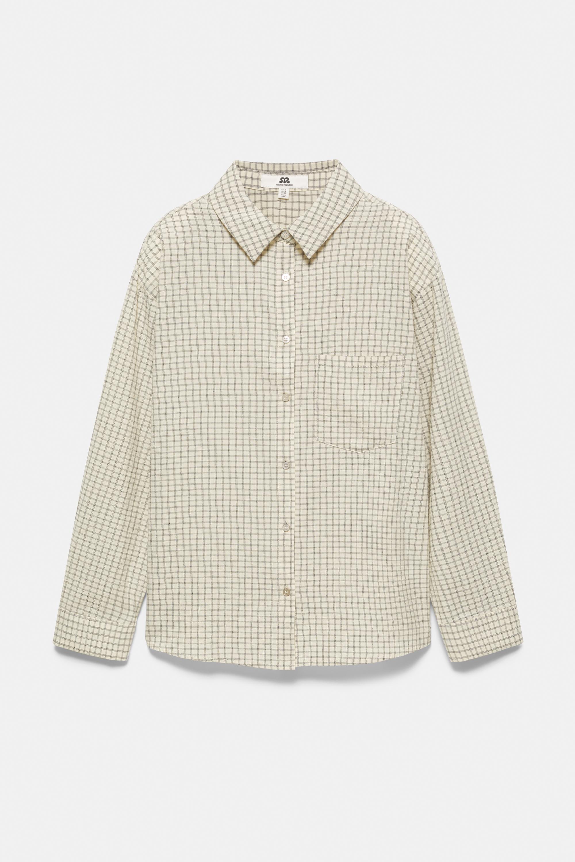 Check shirt with pocket — Vanilla