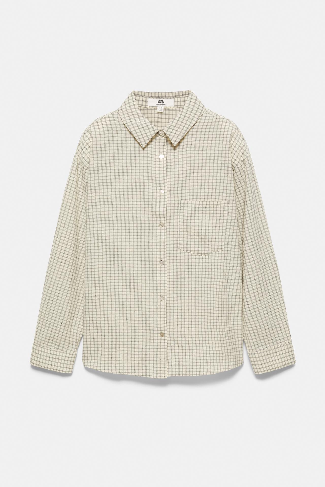 Check shirt with pocket — Vanilla
