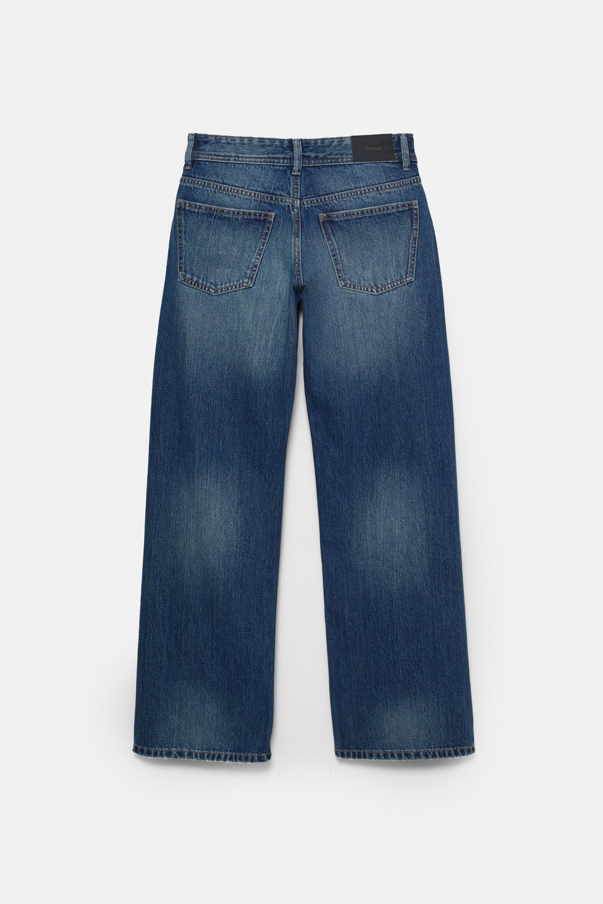 Low-rise straight-leg jeans — Dark blue