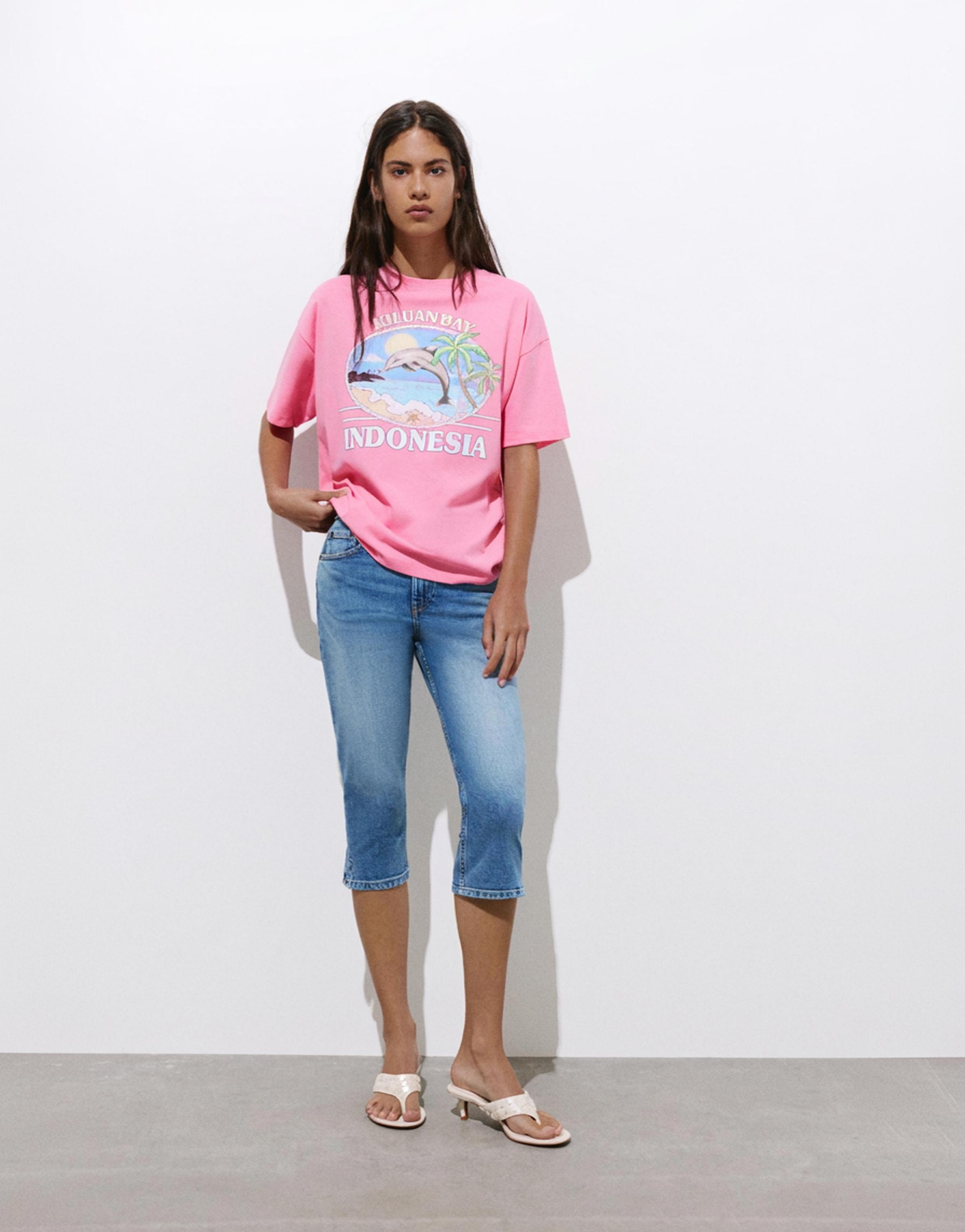 Indonesia dolphin graphic T-shirt — Pink