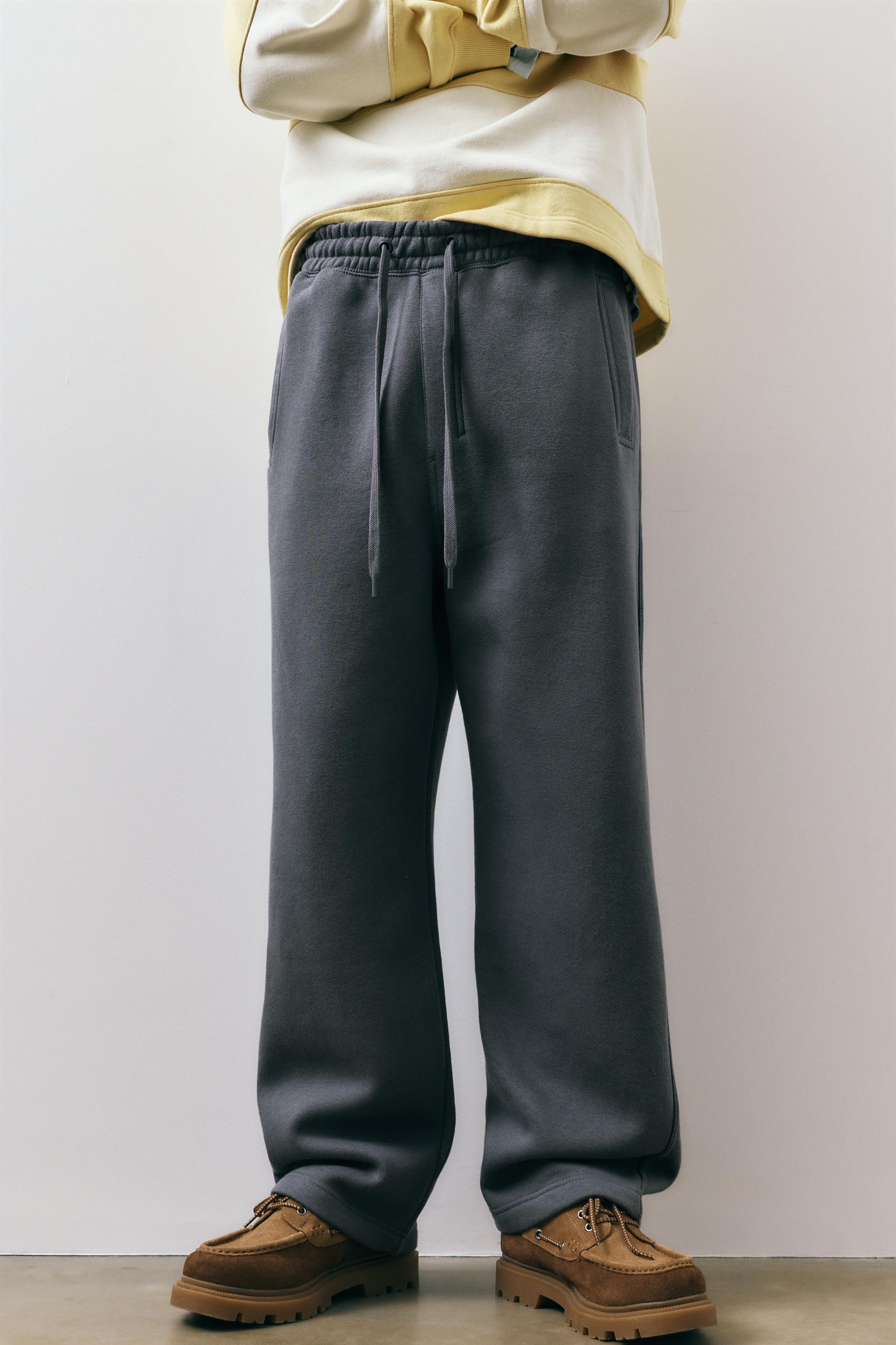 Basic baggy tracksuit bottoms — Grey blue