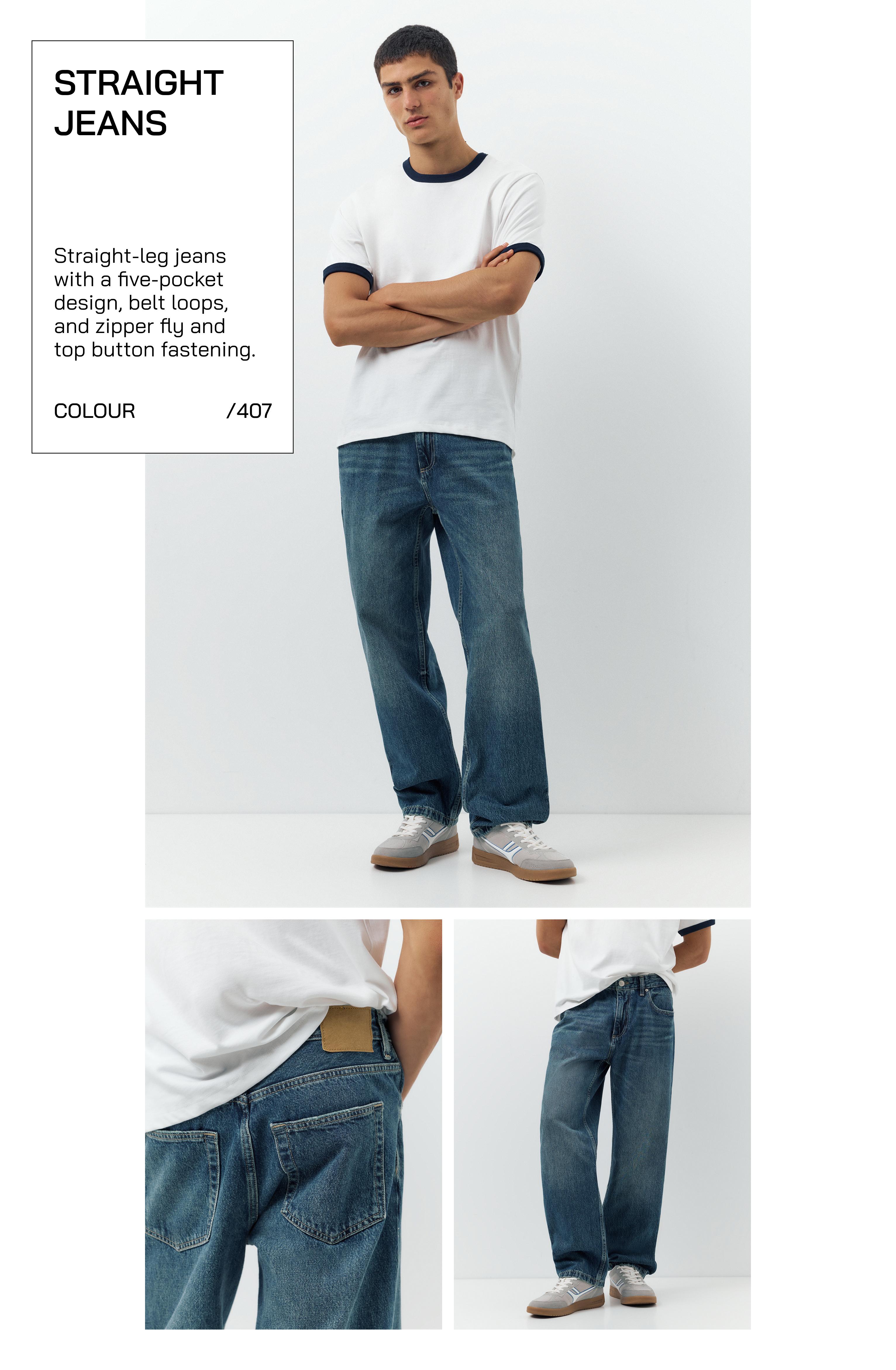 Straight-leg jeans — Dark blue