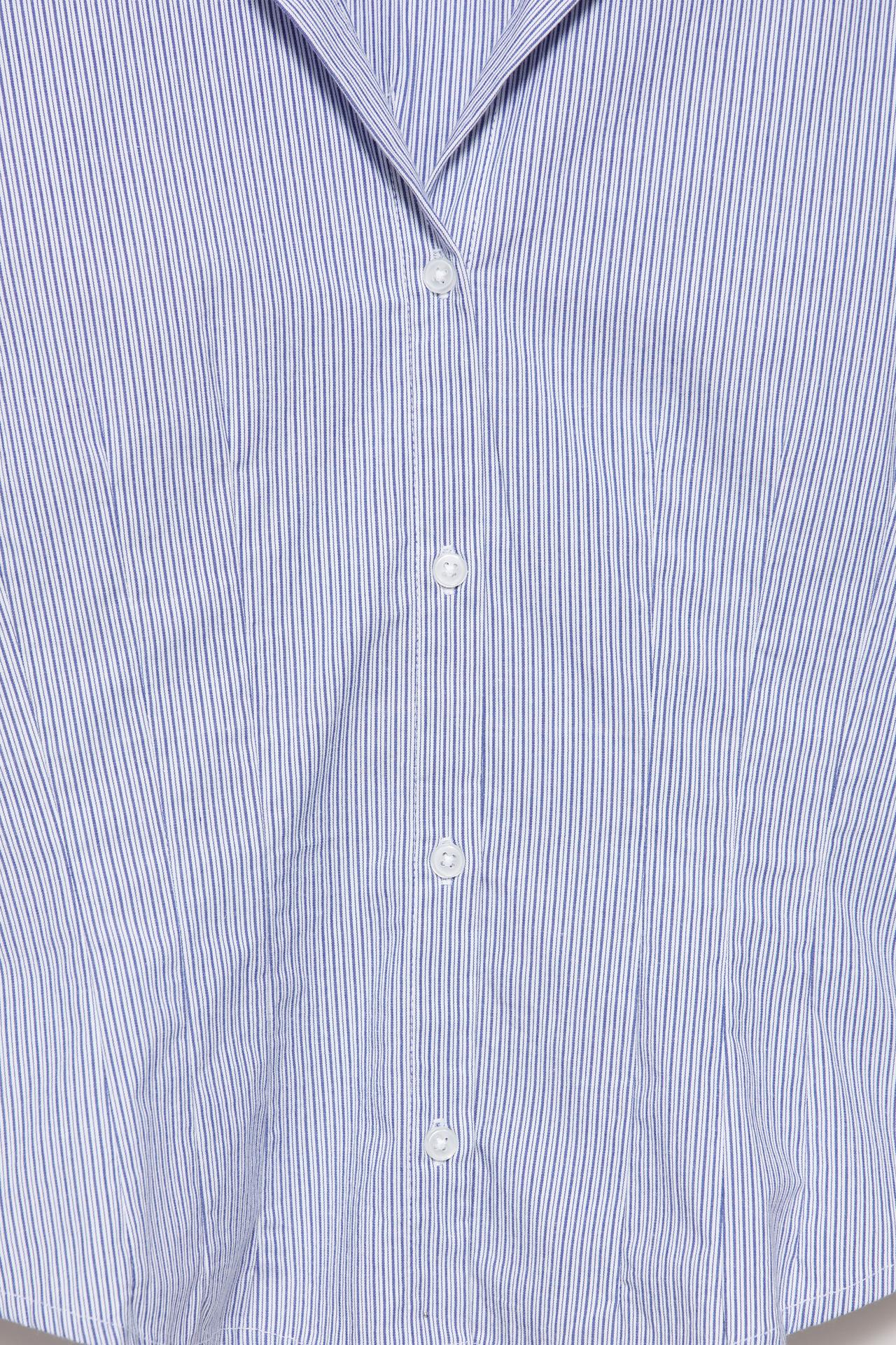 Fitted wide-cuff shirt — Blue/White