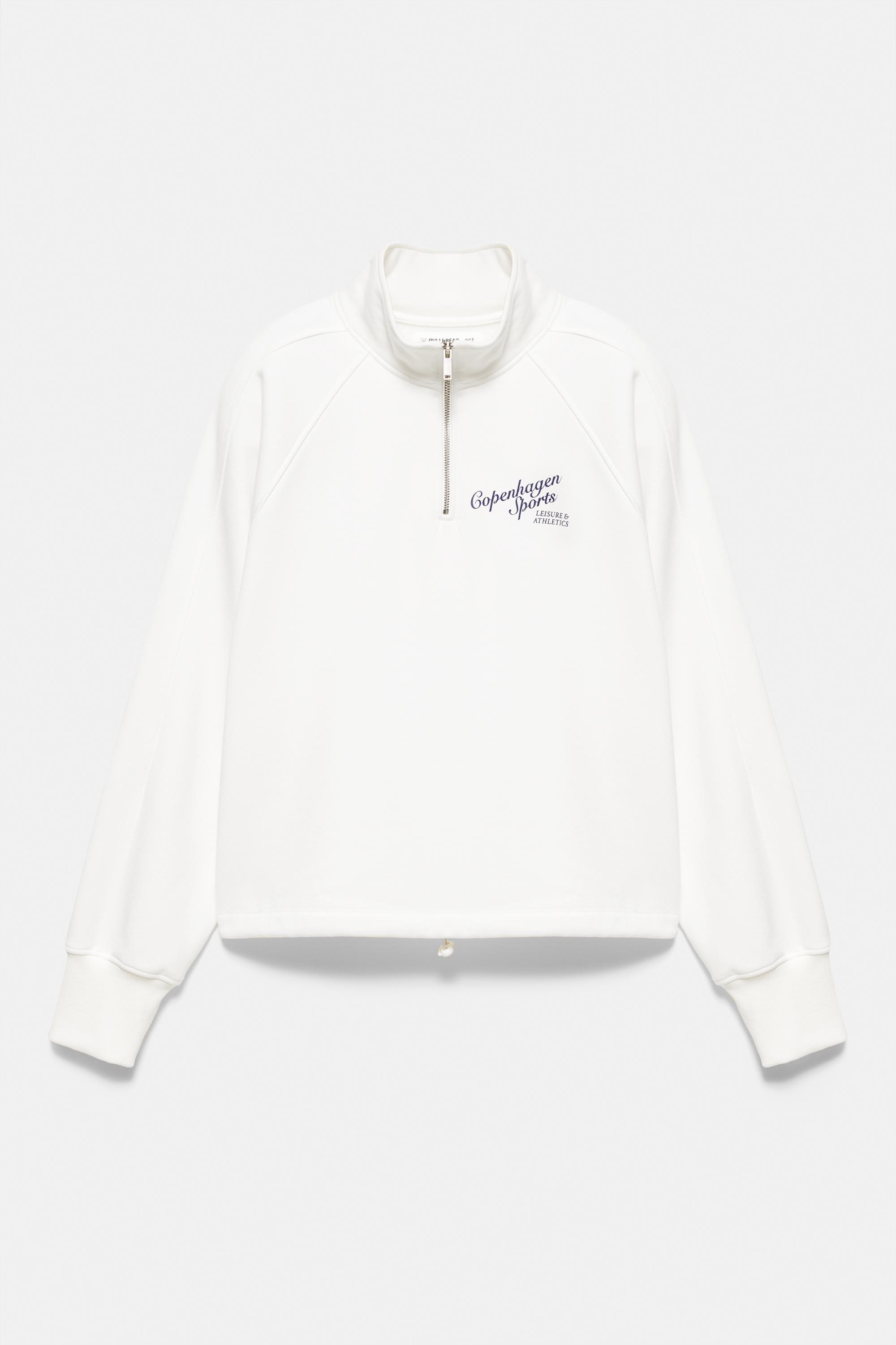 Pull&Bear Fermuarlı grafik sweatshirt görsel 5