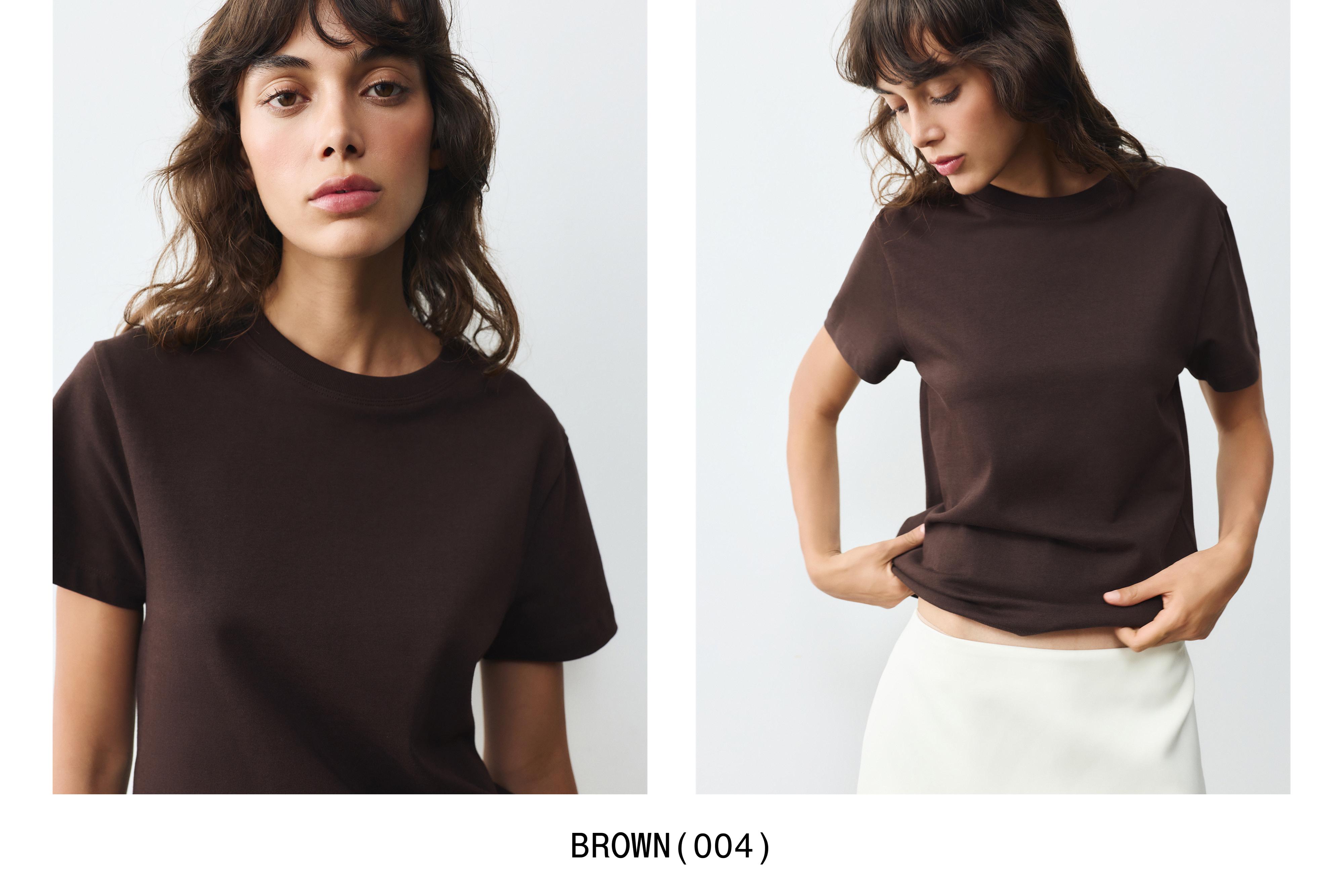 Short sleeve T-shirt 100% cotton — Brown
