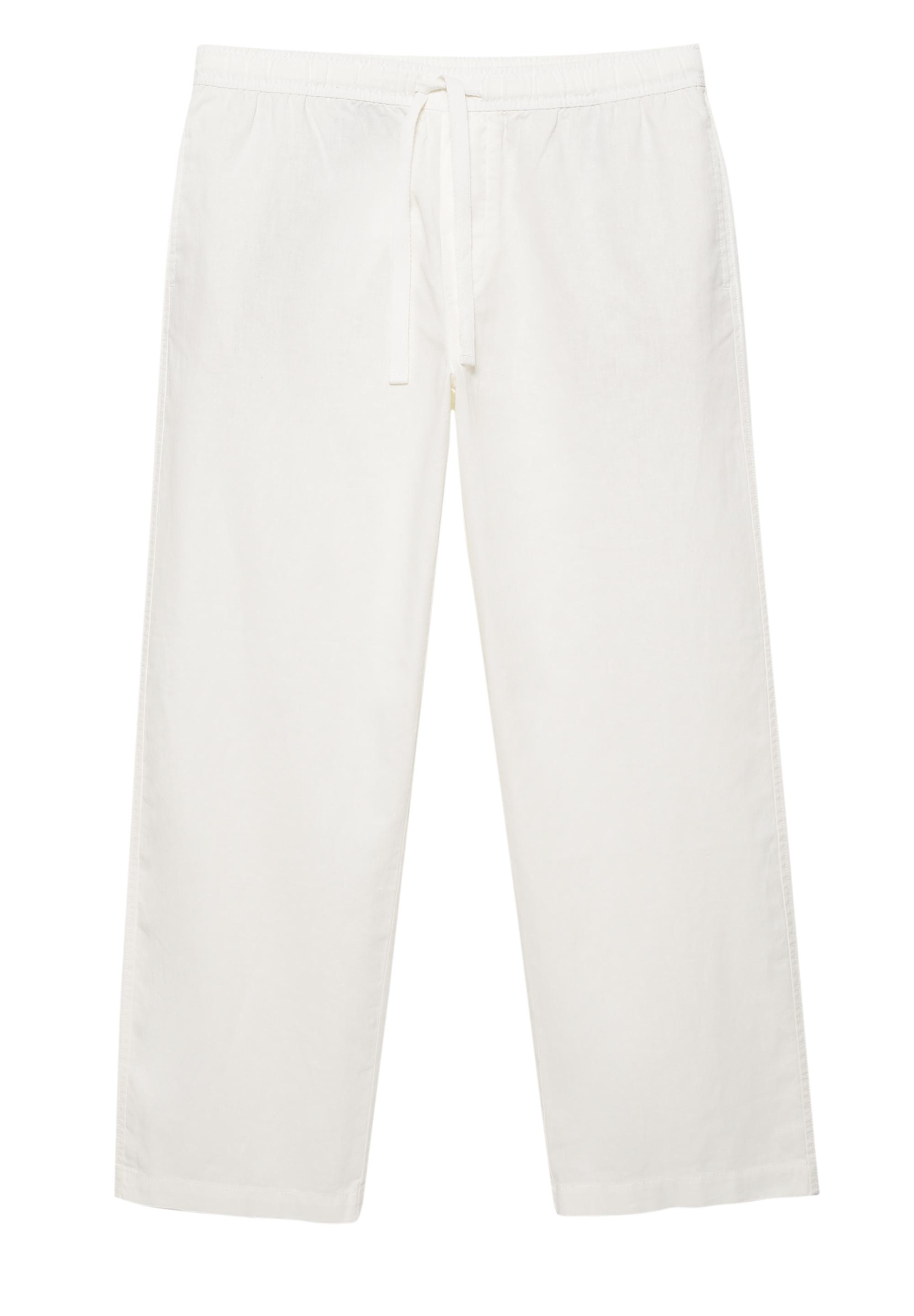 Linen blend jogger trousers — White