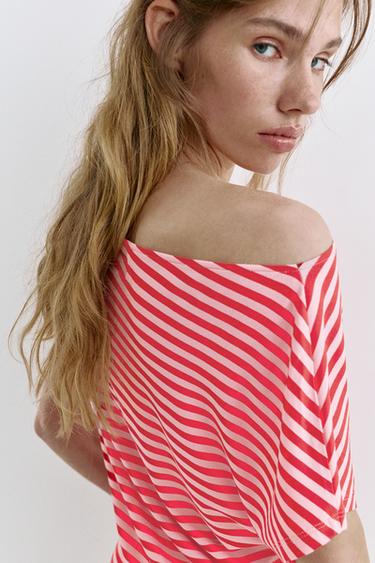 Short asymmetric dress — Striped 5