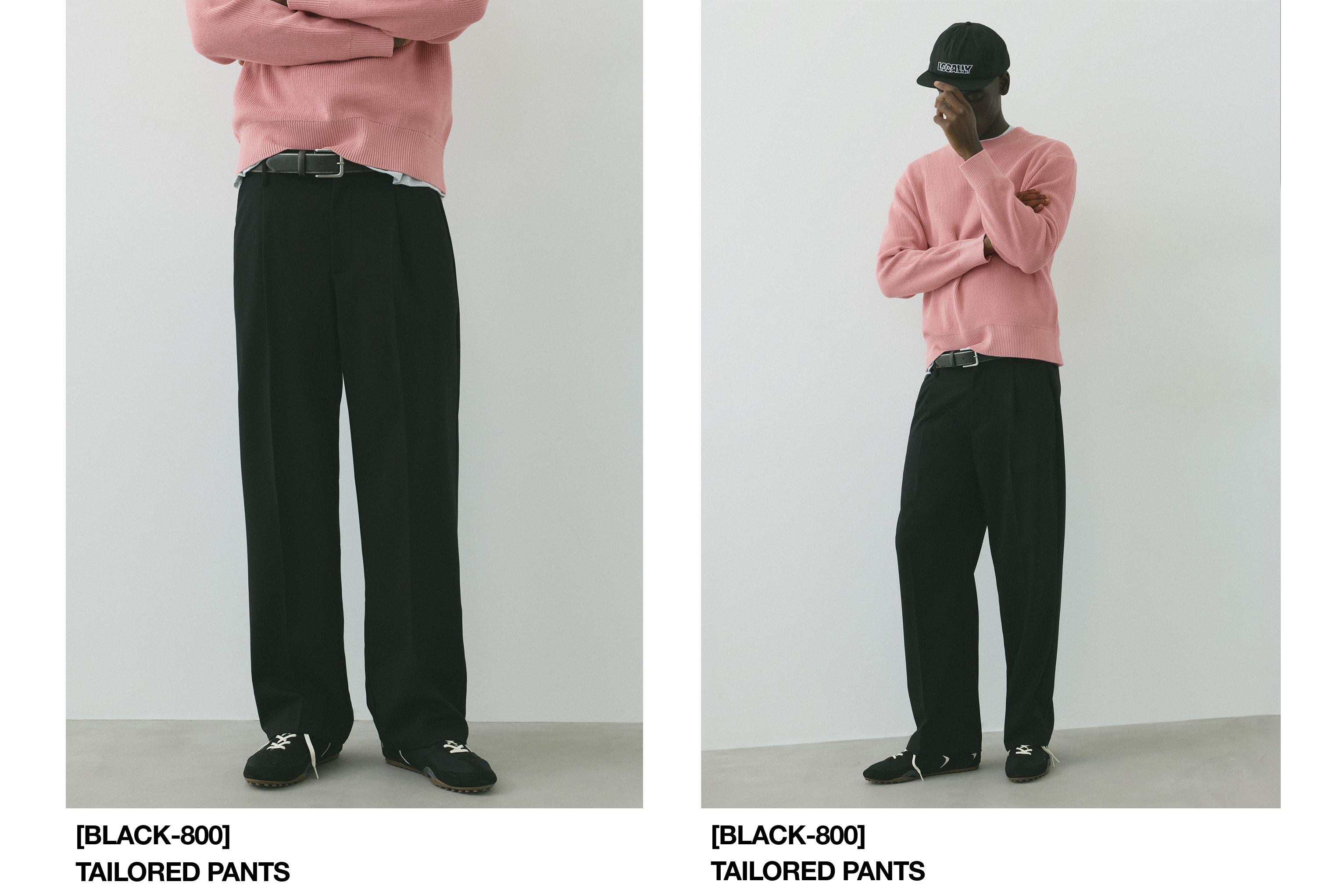 Wide-leg tailored trousers — Black