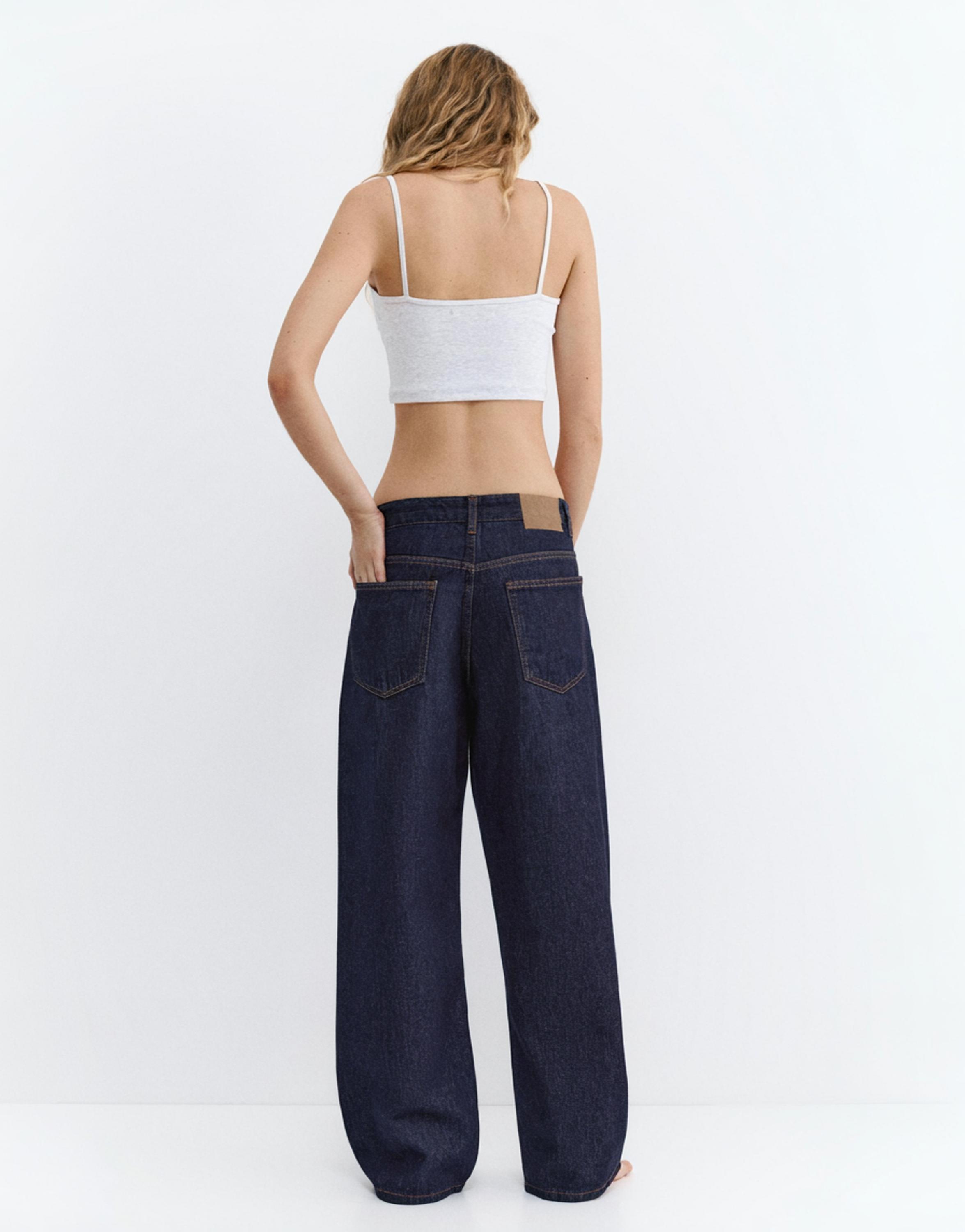 Low-rise barrel jeans — Navy