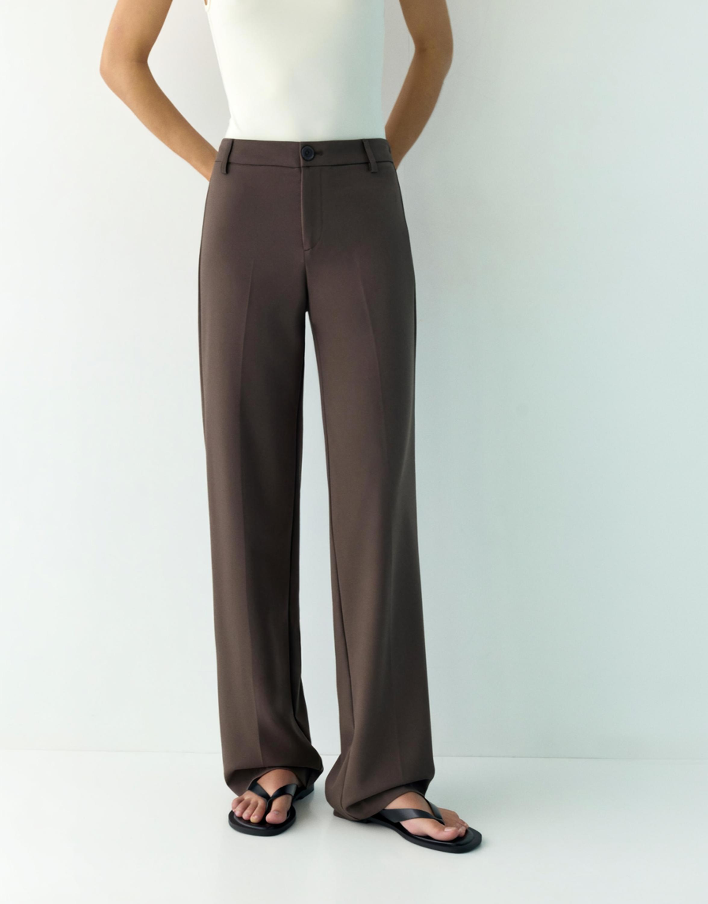 Straight-leg smart trousers — Brown