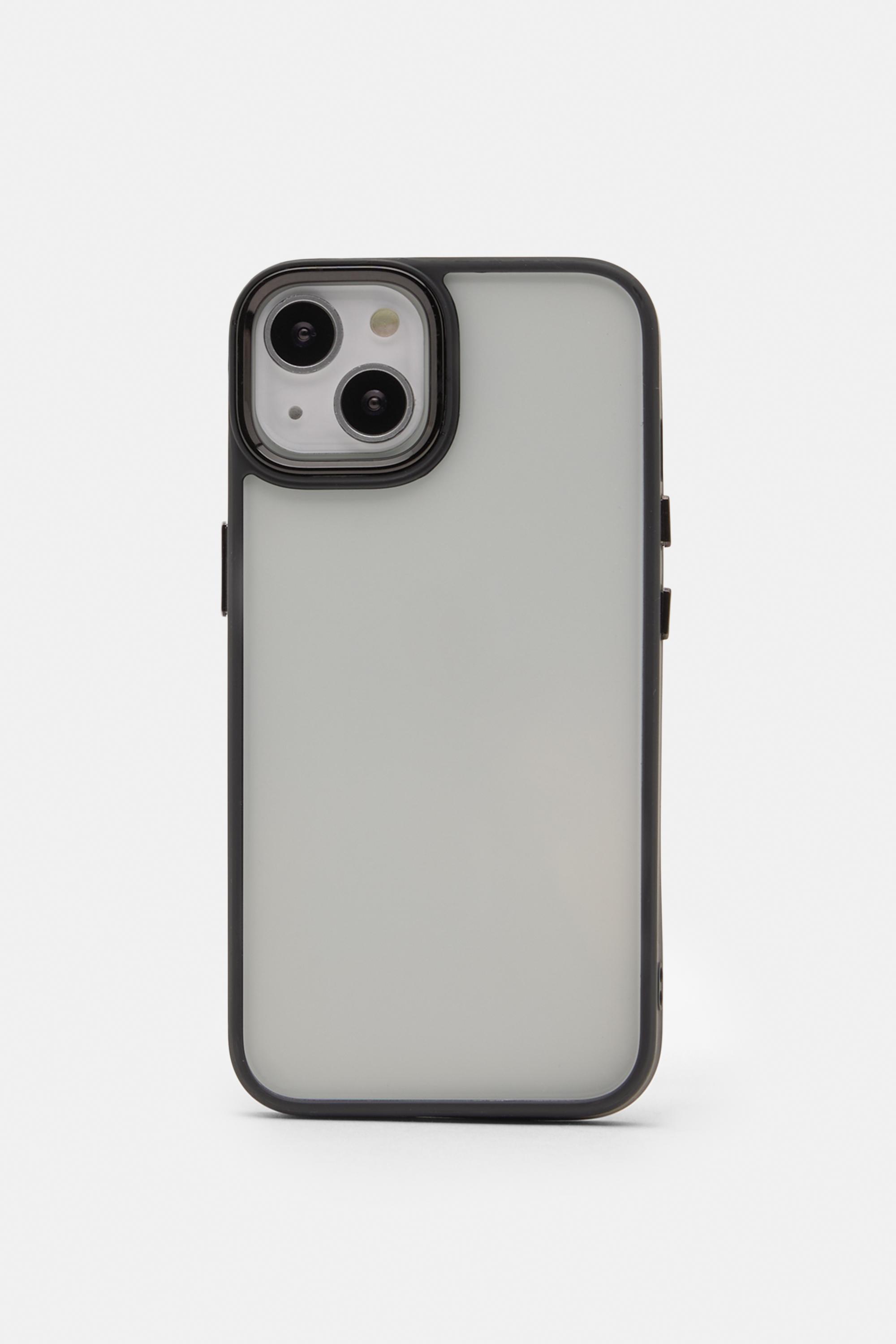 Transparent iPhone case with contrast — Black (alternate view)