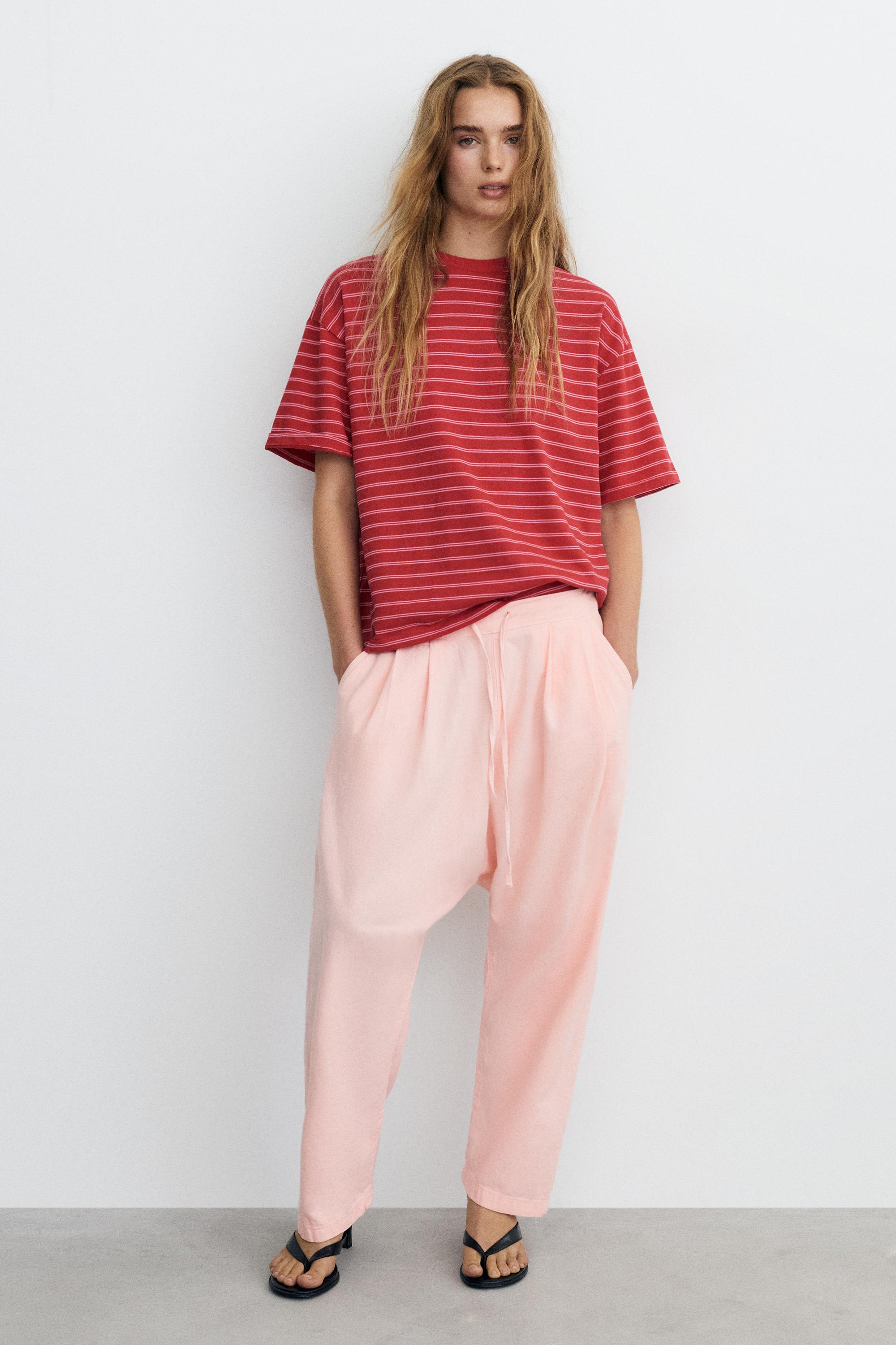 Baggy sarouel trousers with drawstring — Pink
