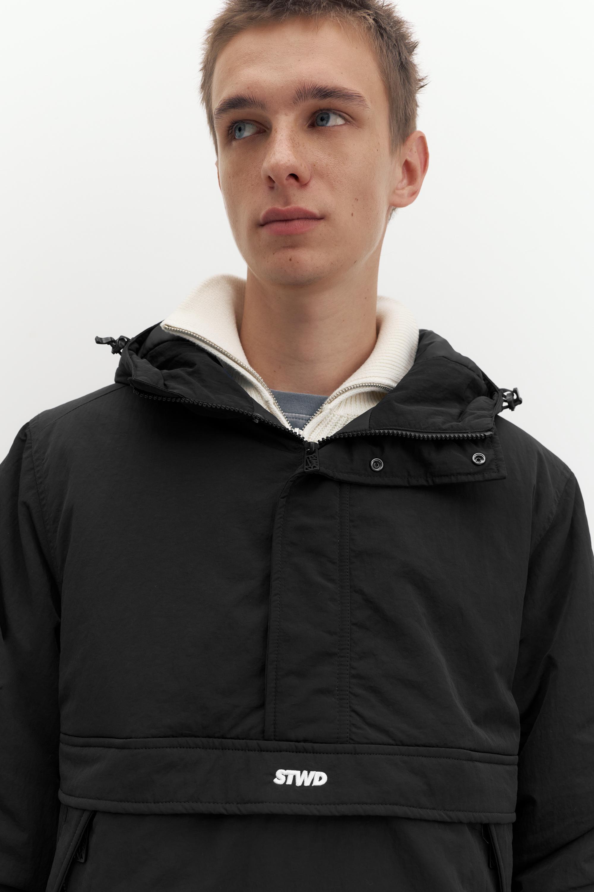 Hooded anorak jacket — Black